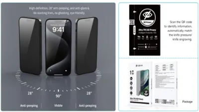 Ultra Intelligent TPU Matte Privacy Protective Front Film (20PCS)