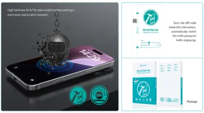 Ultra Intelligent 5H Clear Flex Tempered Glass Front Film(0.35mm)(20PCS)
