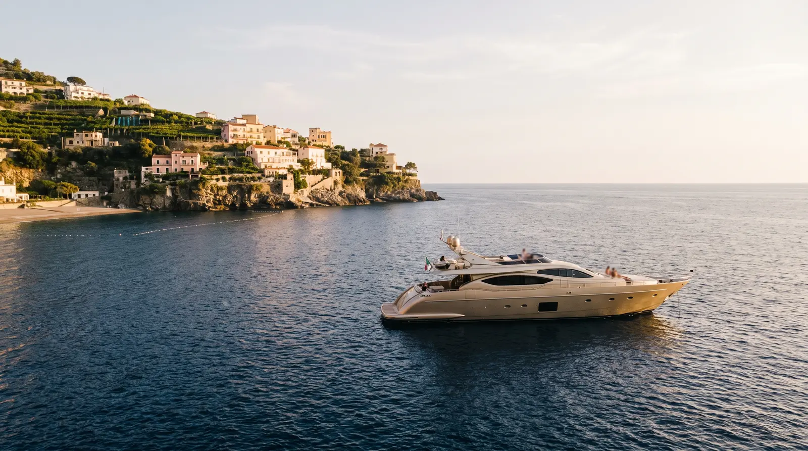 Yacht anchored off Positano