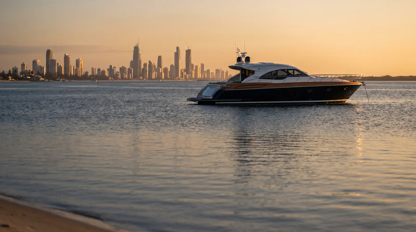 Yacht on the Gold Coast Broadwater