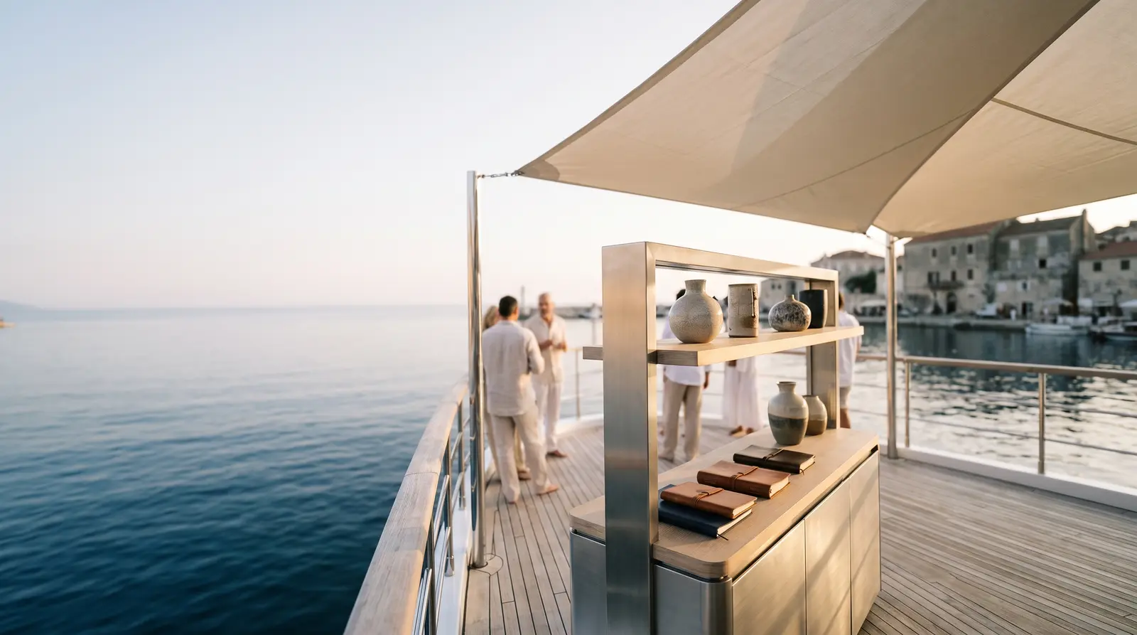 Product launch on a superyacht sundeck