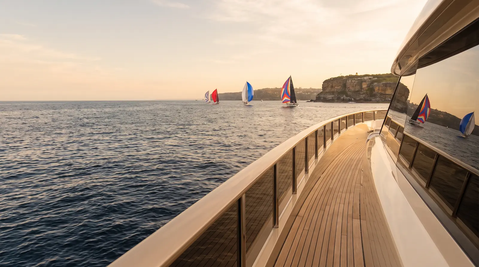 Racing yachts leaving Sydney Heads