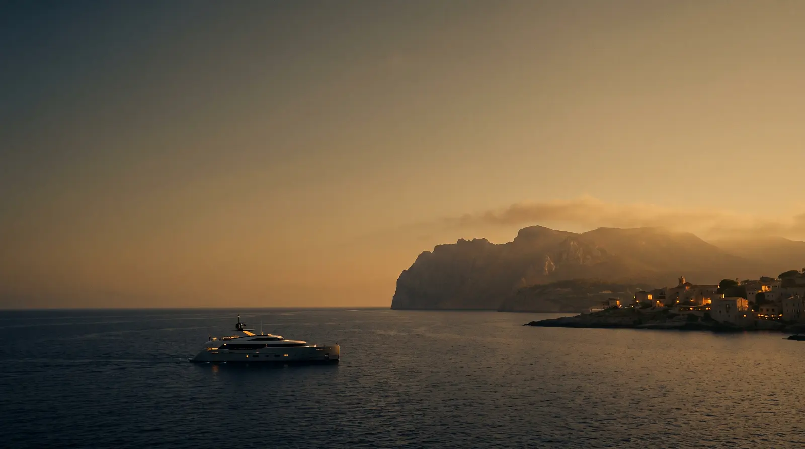 Mediterranean sunset from a cruising yacht