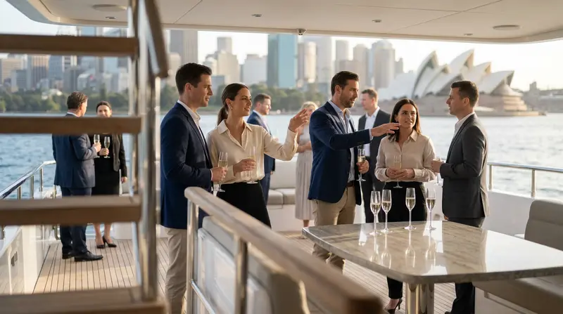 Corporate Yacht Events on Sydney Harbour, Curated to Your Guest Count, Tone and Goal