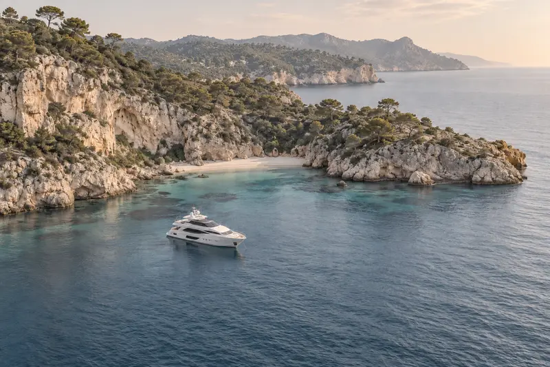 Muted Balearic yacht coast