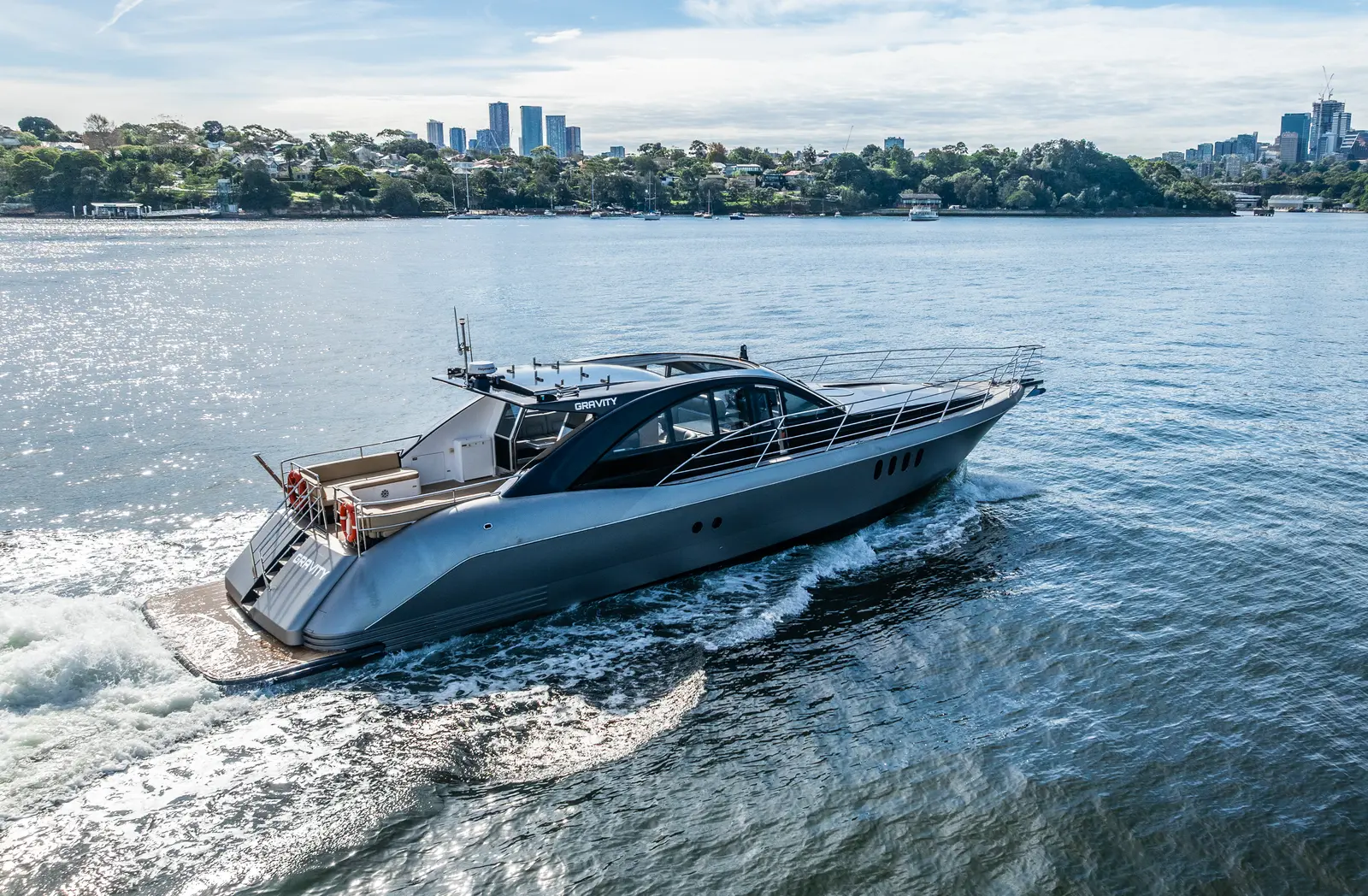 MV Gravity luxury boat hire cruising on Sydney Harbour