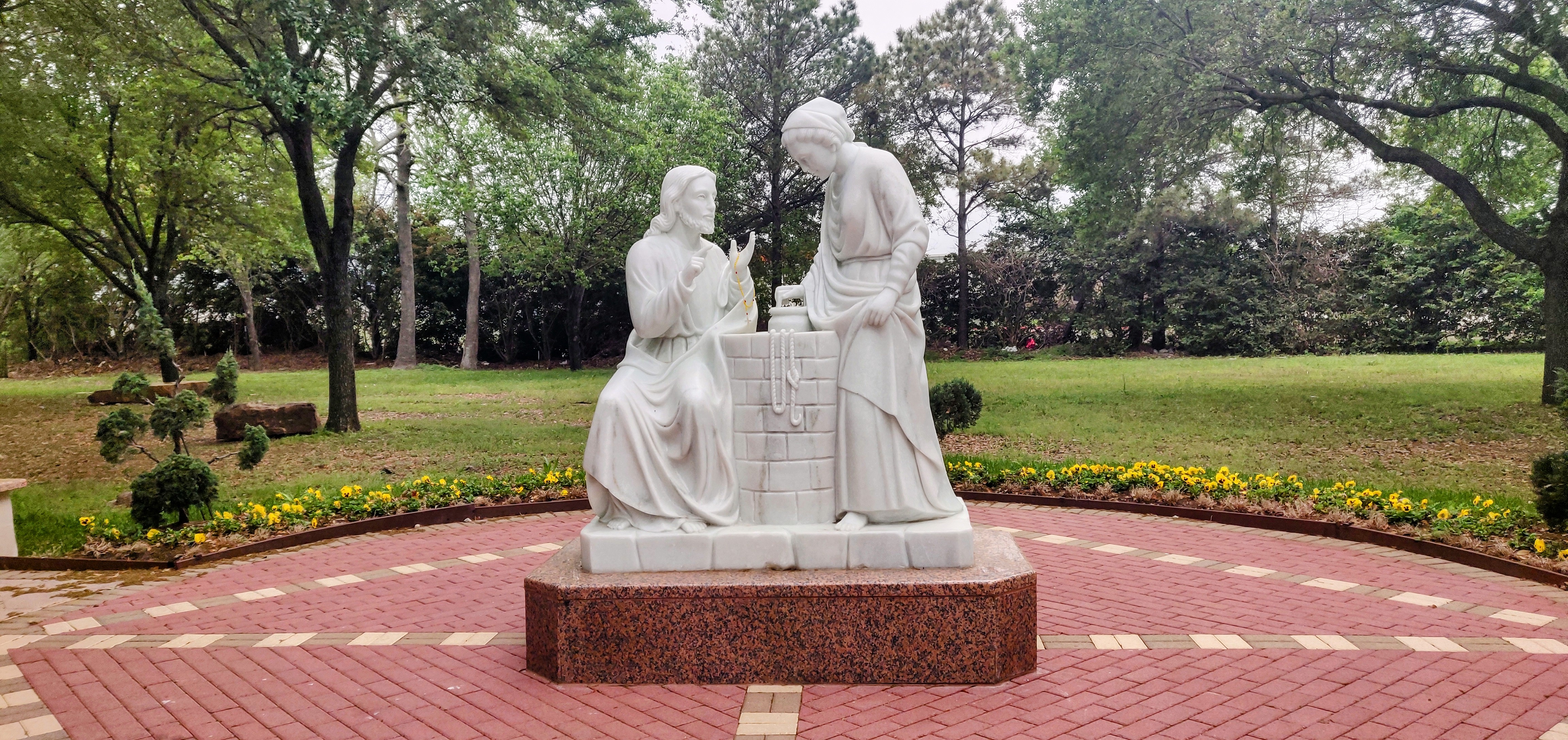Plaza foundation for statue installation