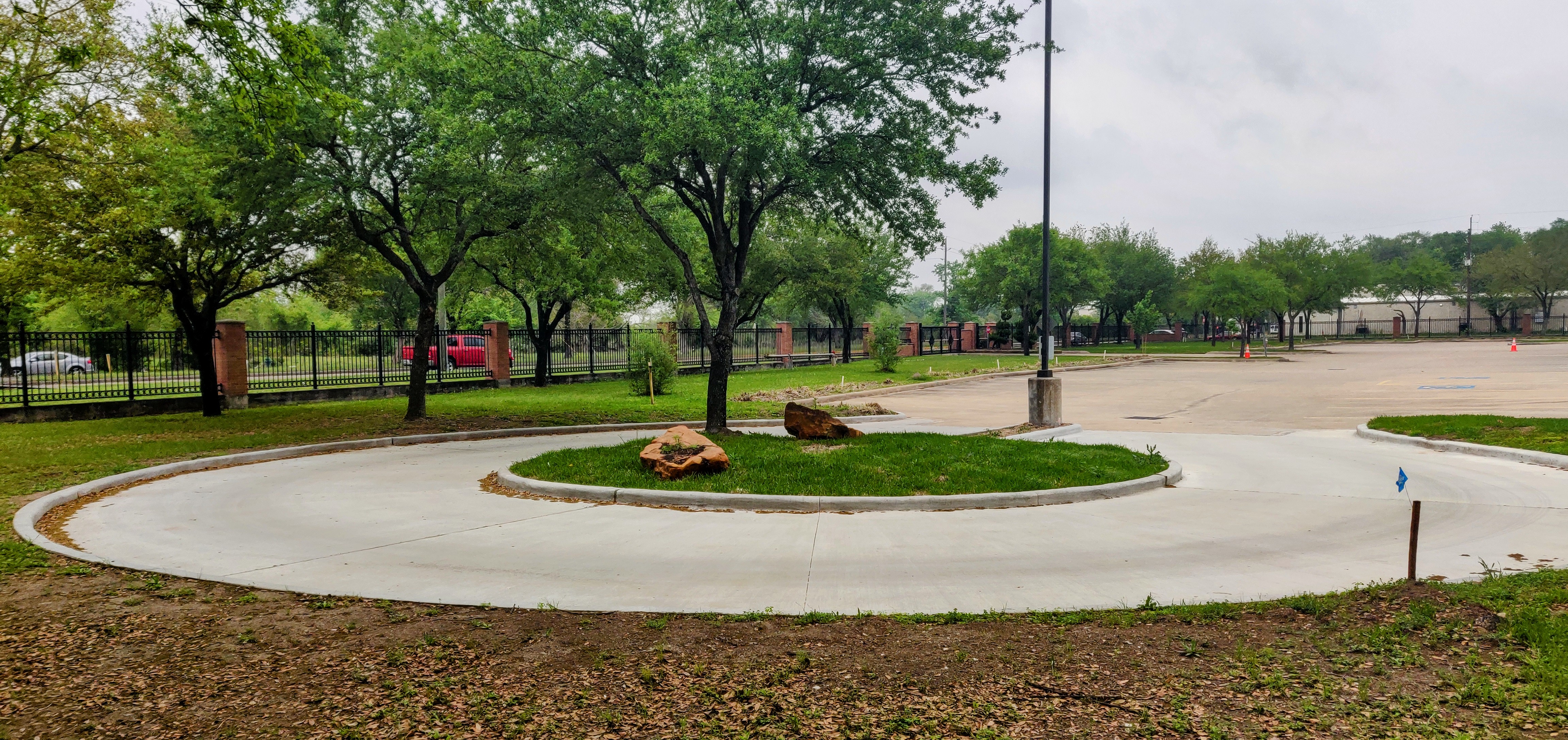 New vehicle turn around area construction