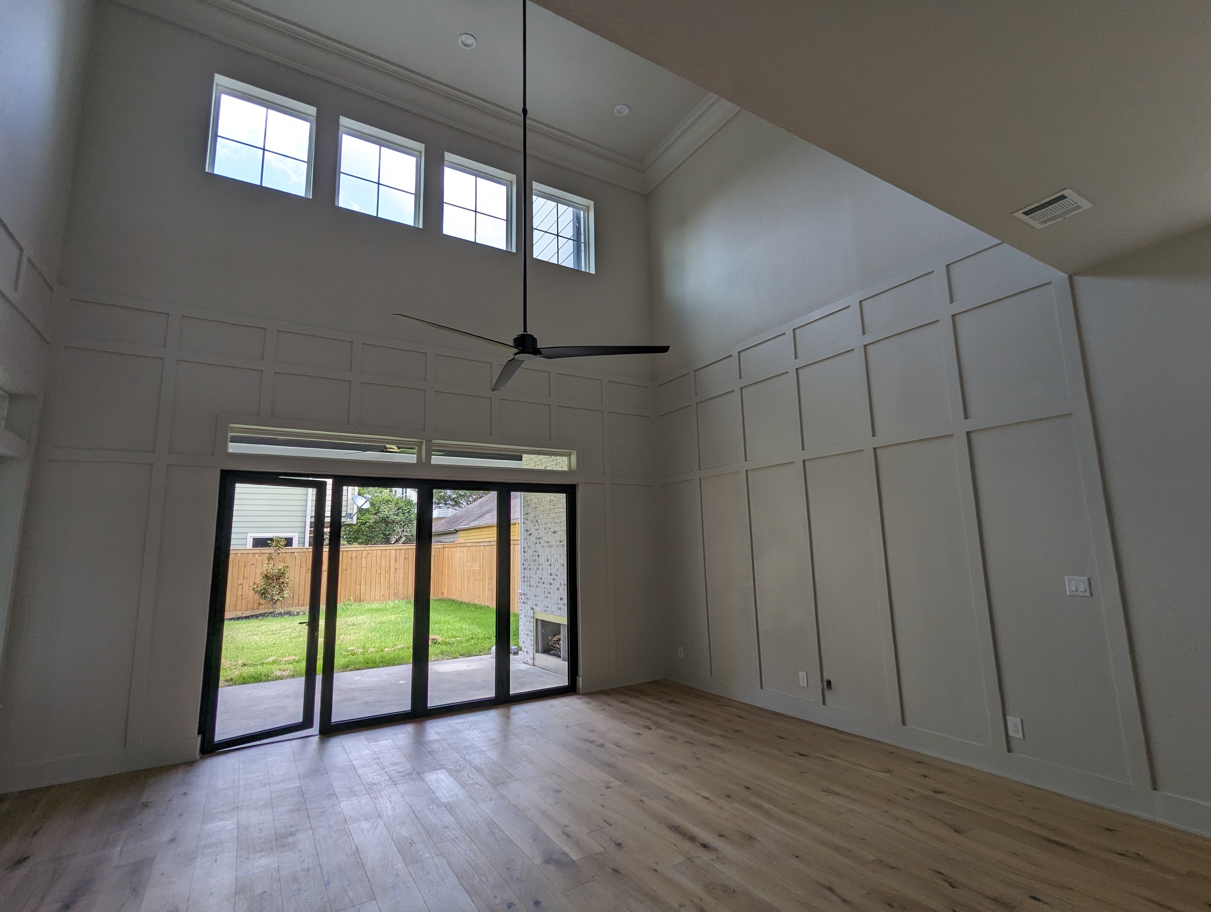 Interior view of double height living room