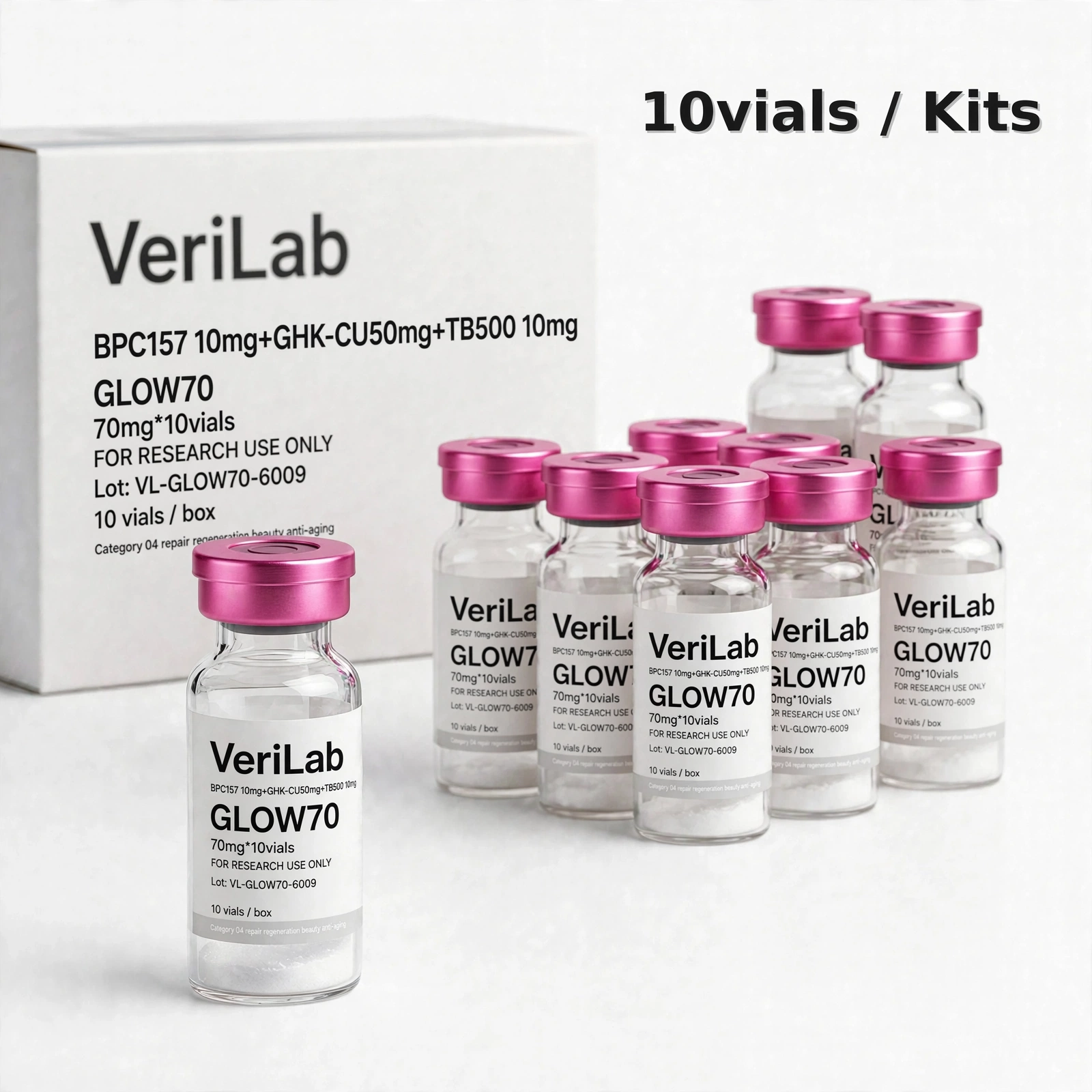 BPC157 10mg+GHK-CU50mg+TB500 10mg 10vials