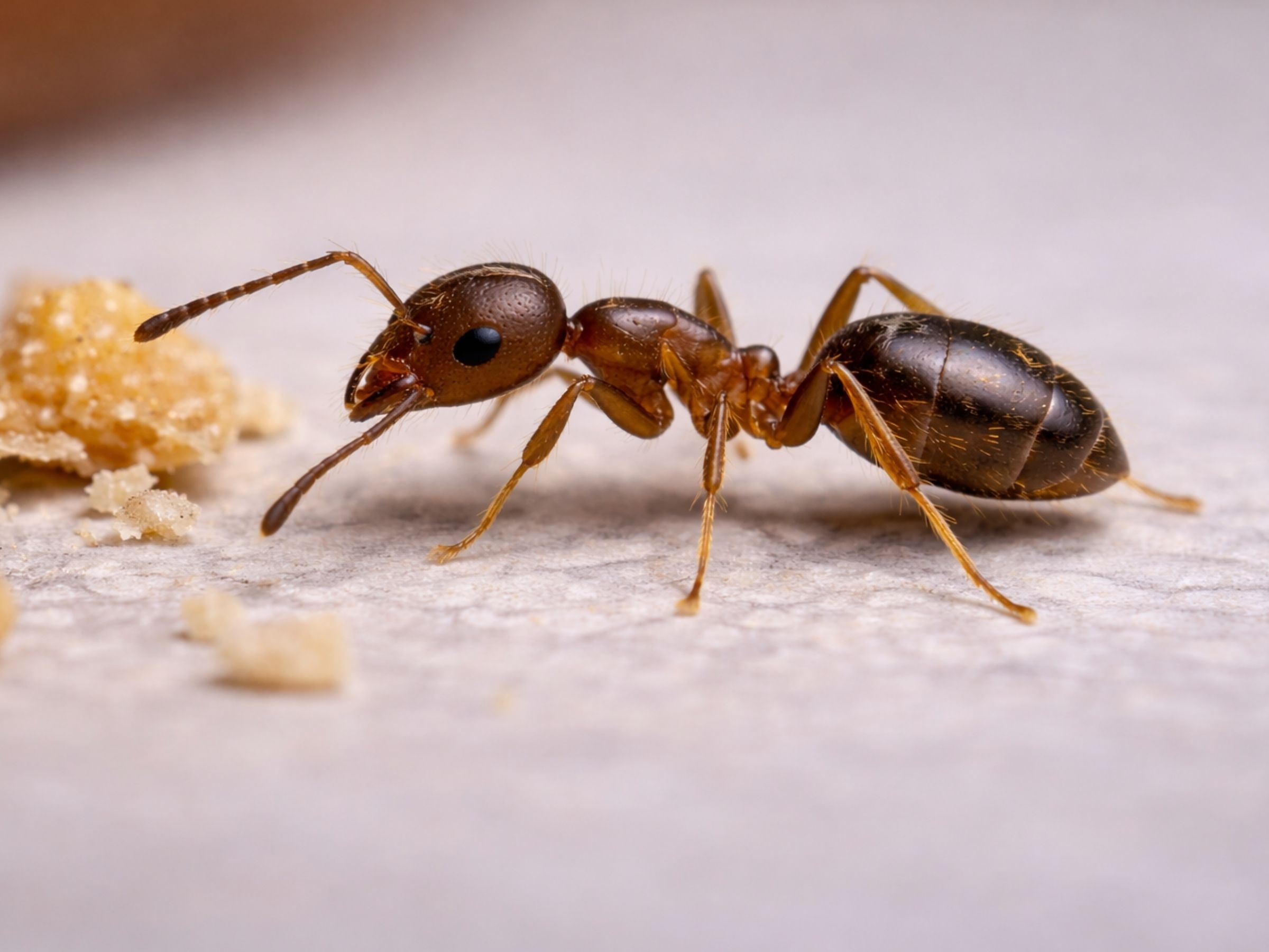 Brown house ant (Pheidole megacephala) — same species as big-headed ant, minors and major soldiers, South Africa.