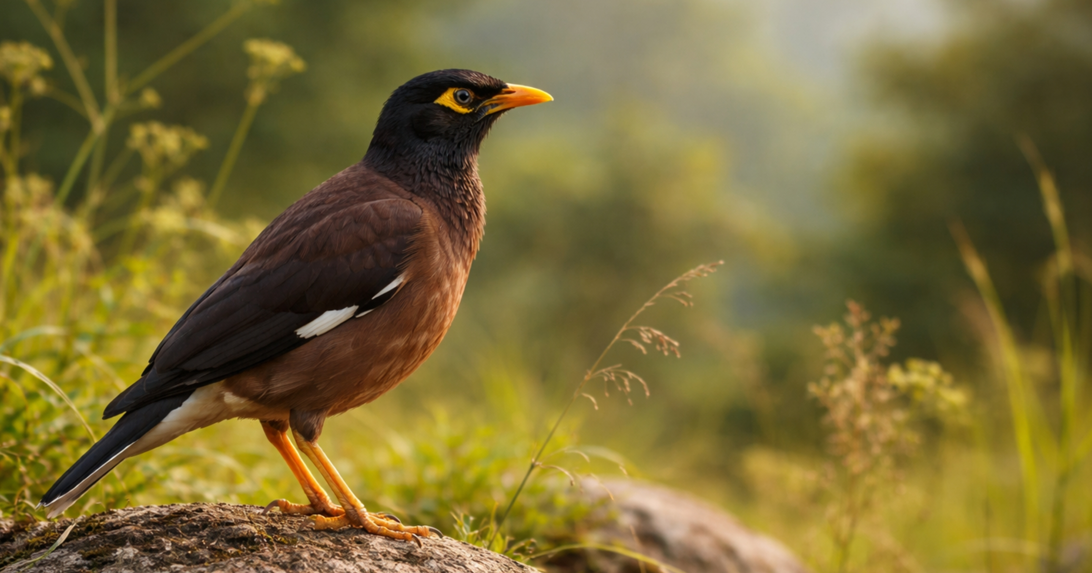 Indian myna (Acridotheres tristis) — identification reference; invasive nuisance bird in South African towns