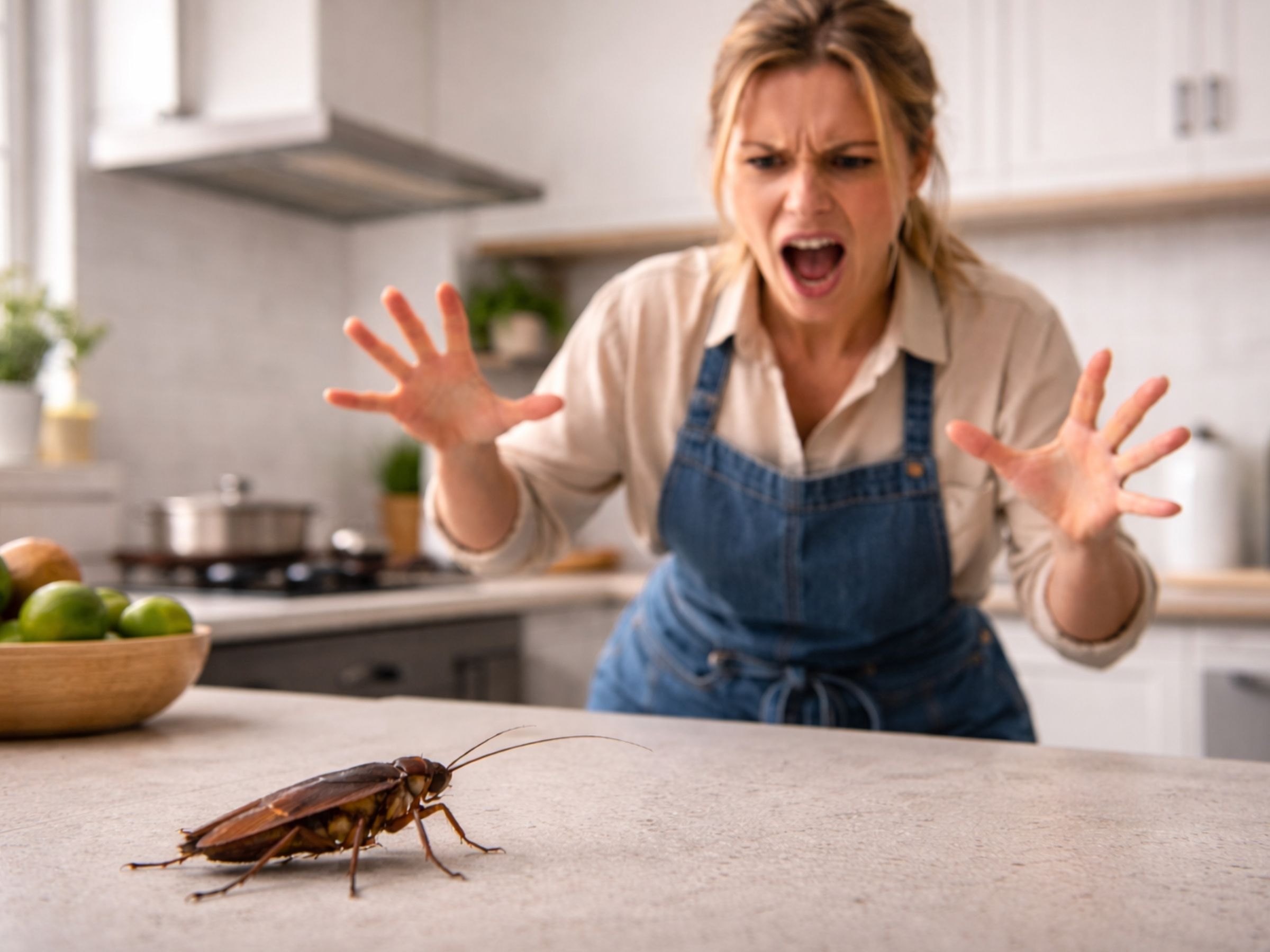 Cockroach control Johannesburg—technician applying German gel bait at harbourage points