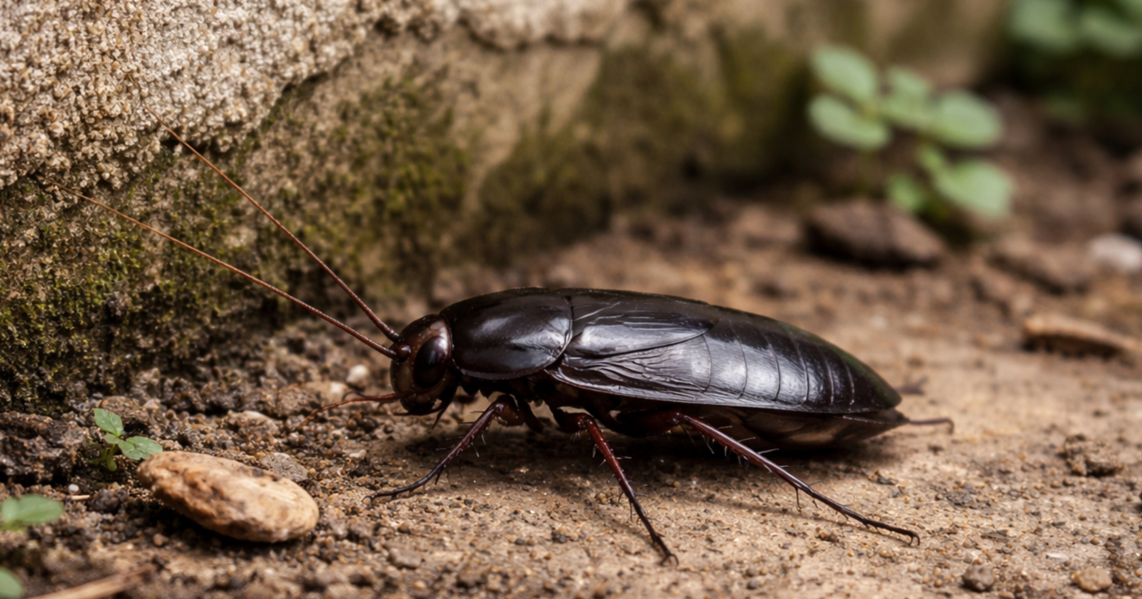Oriental cockroach (Blatta orientalis) — dark glossy adult; damp-area identification in South Africa