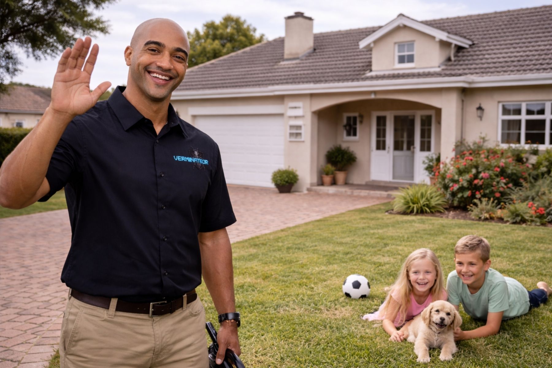 Verminator SAPCA-aligned technician on a professional pest control visit — Vasco