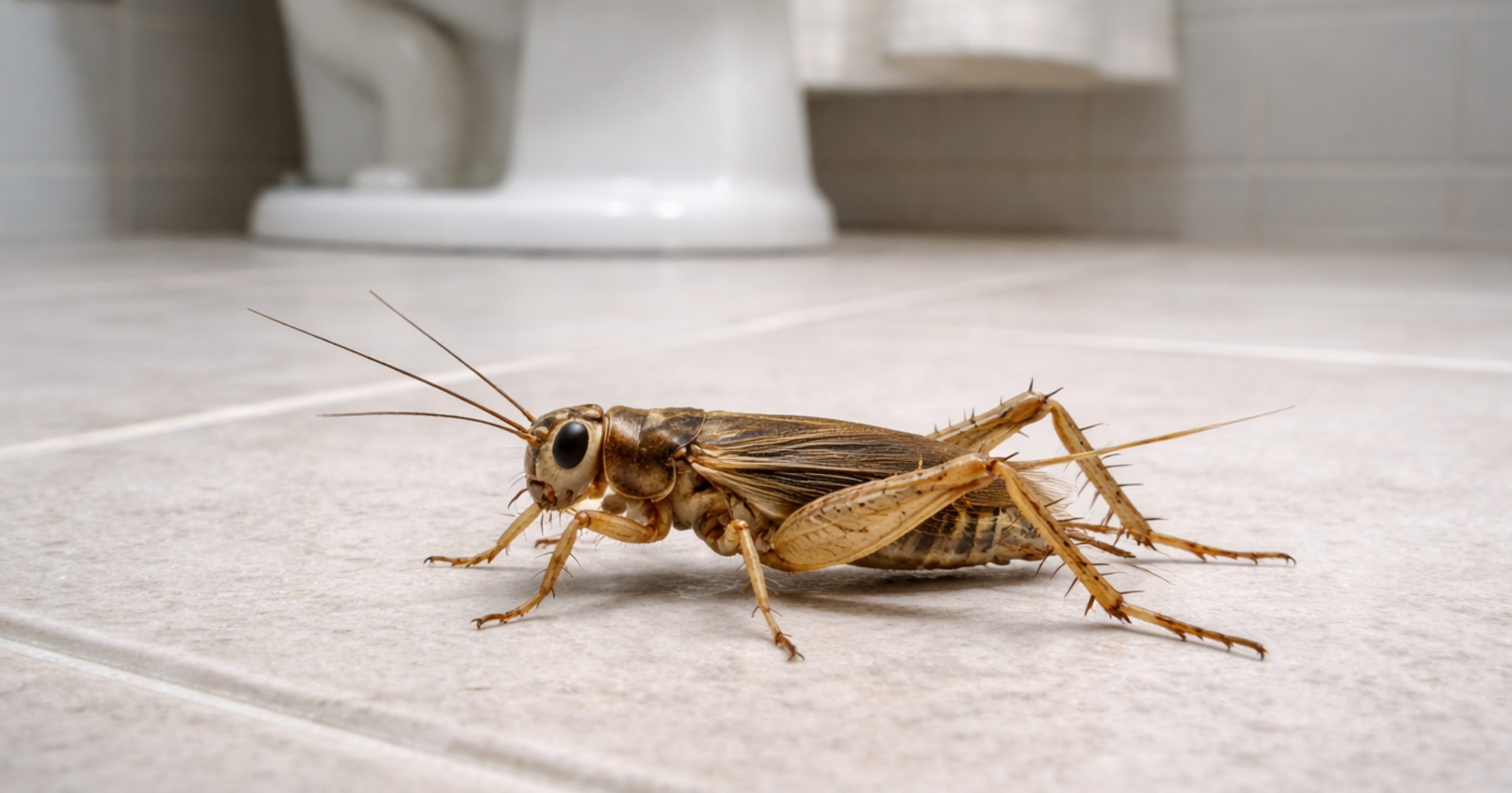 House cricket (Acheta domesticus) — identification reference; light-attracted indoor pest in South Africa