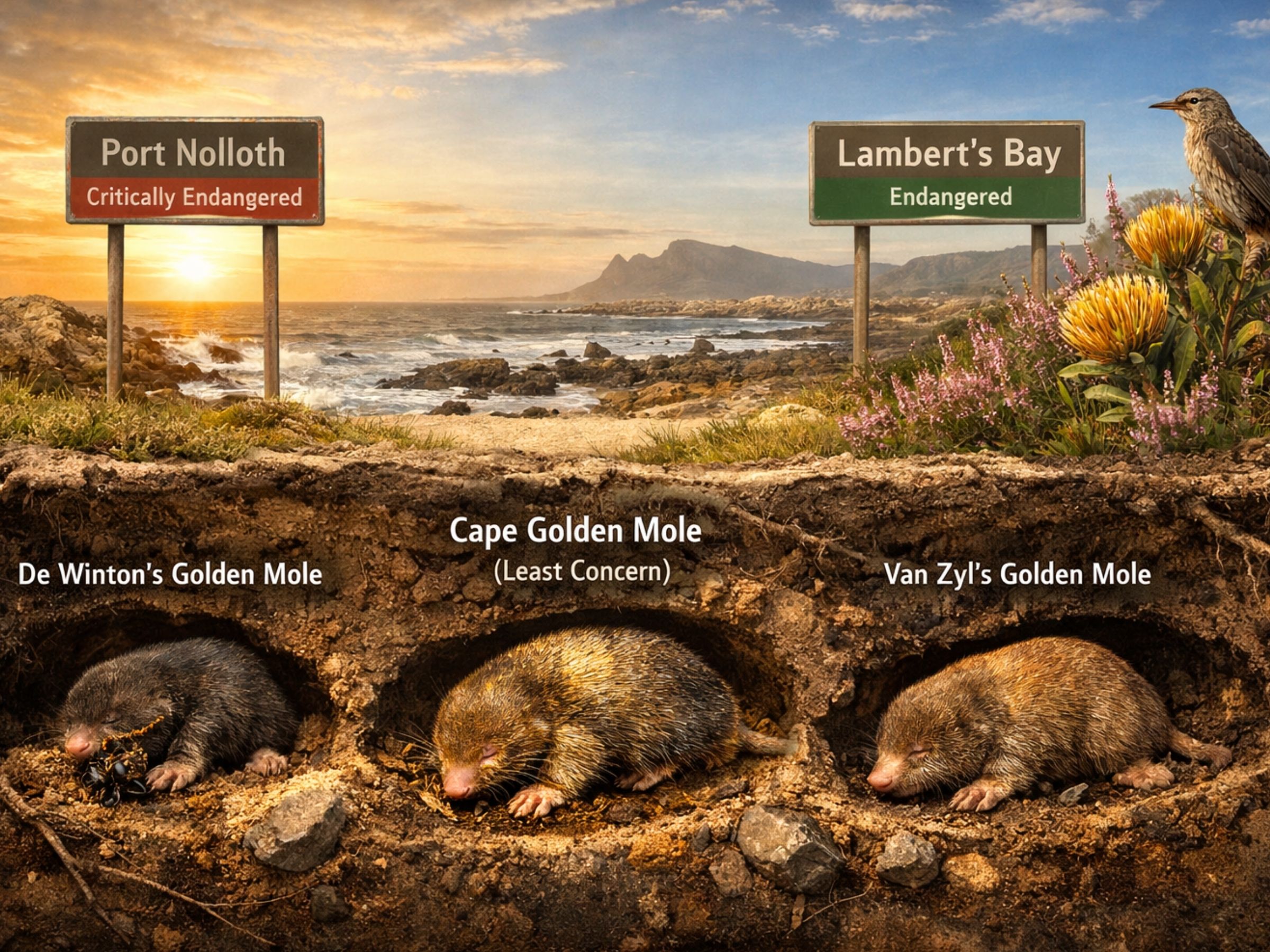 Golden moles explained graphic for Western Cape species