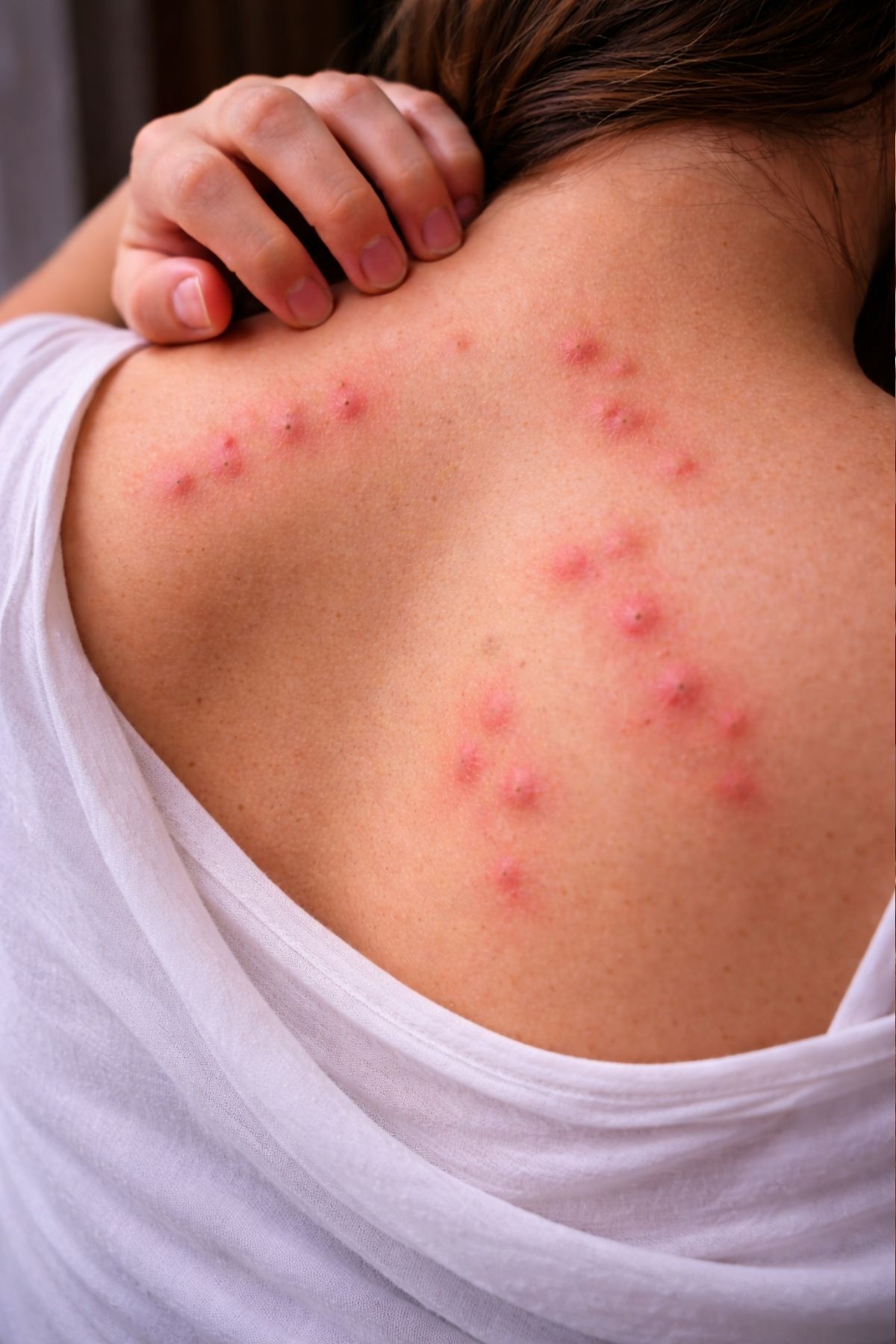 Bed bug bites—night bite pattern or bed bug sign