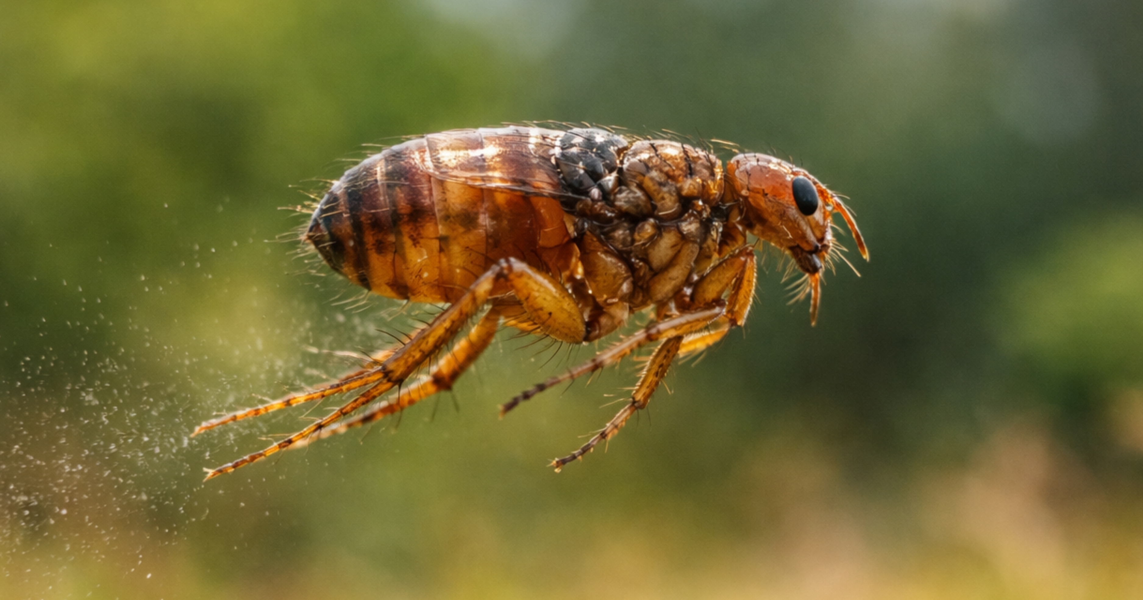 Dog flea (Ctenocephalides canis) — adult identification; rarer than cat flea on dogs in many areas; same environments and treatment approach