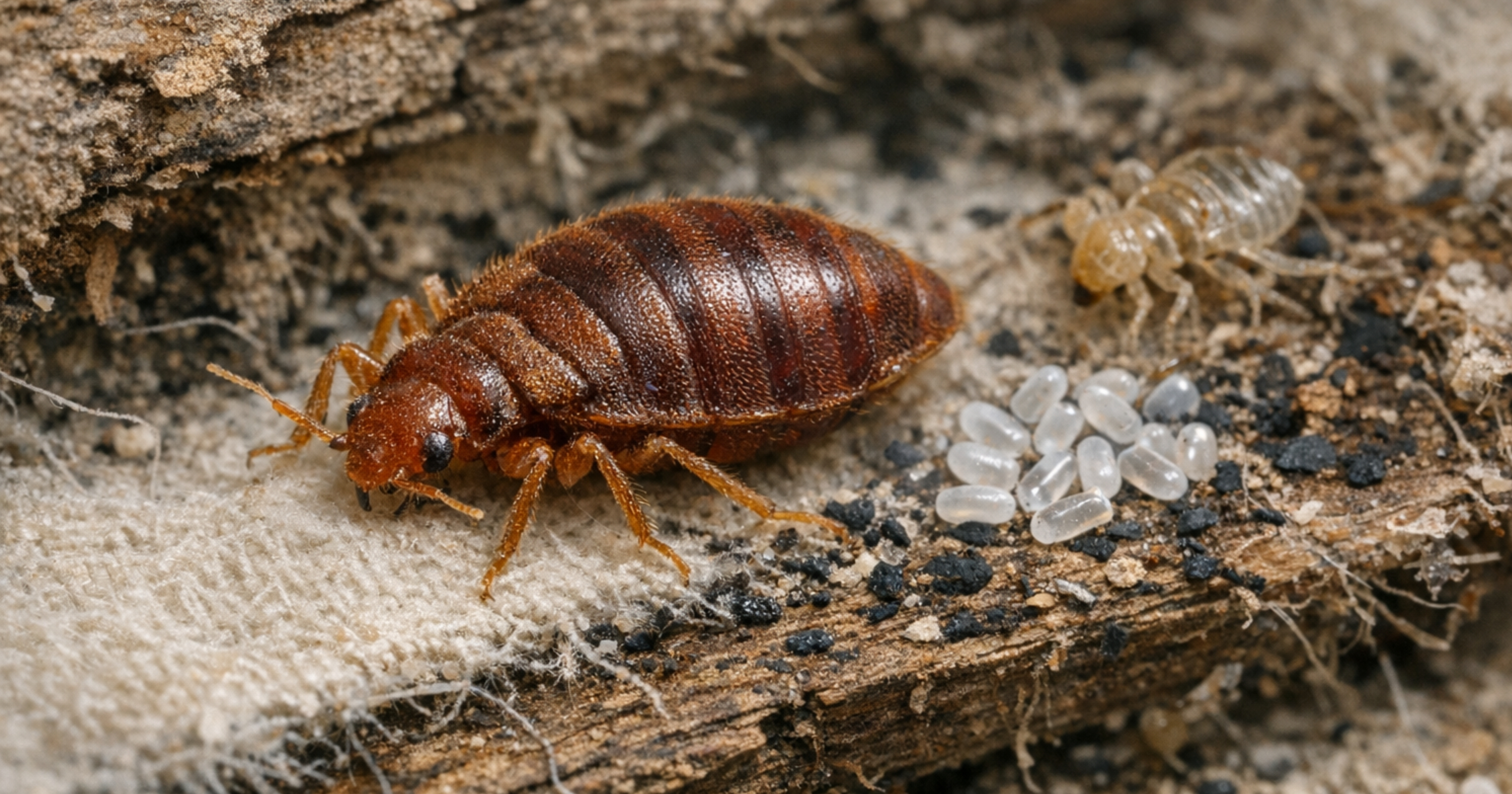 Common bed bug (Cimex lectularius) — oval, flattened adult; typical South African pest identification