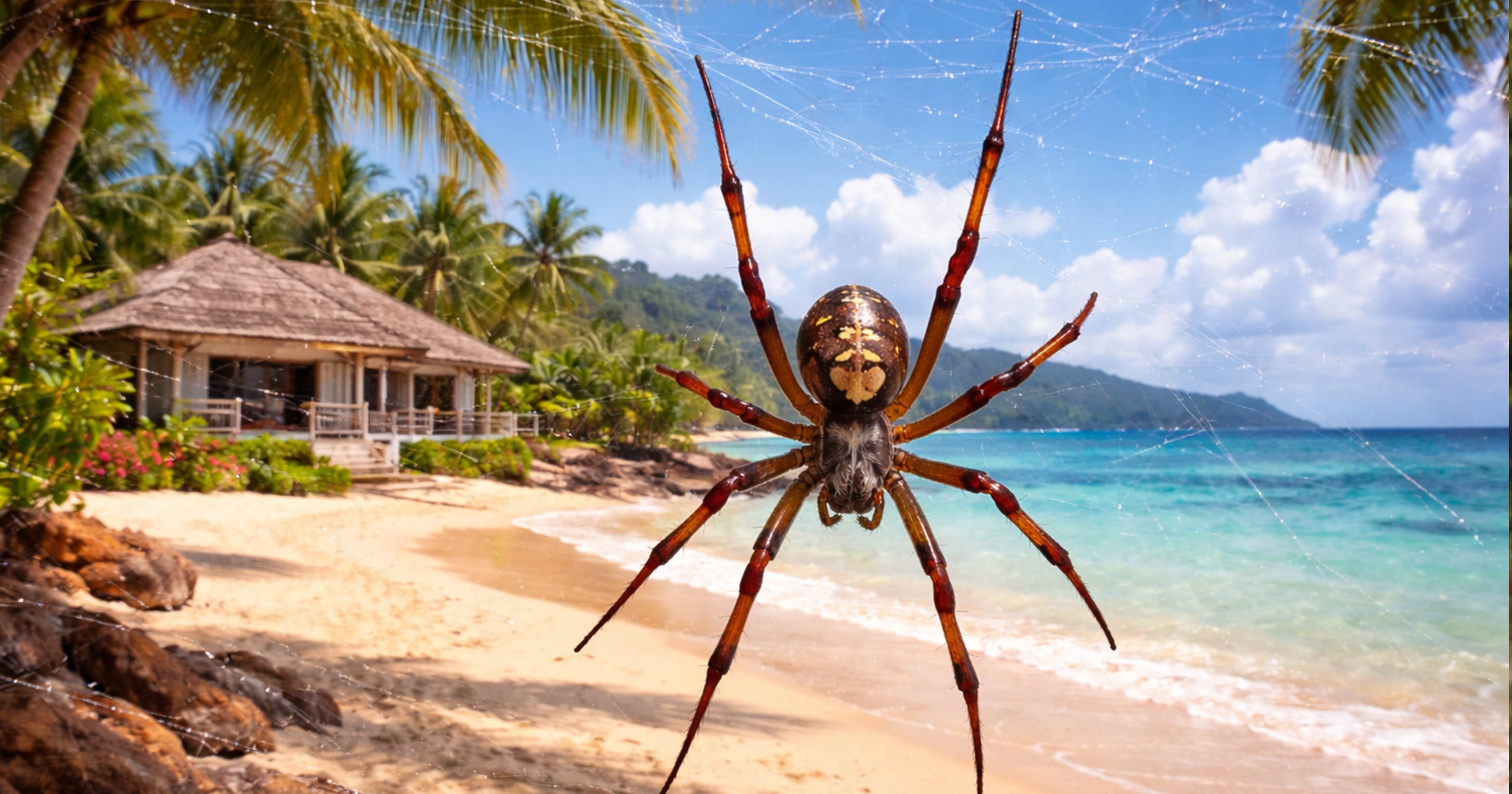 Brown button spider (Latrodectus geometricus) — identification reference.