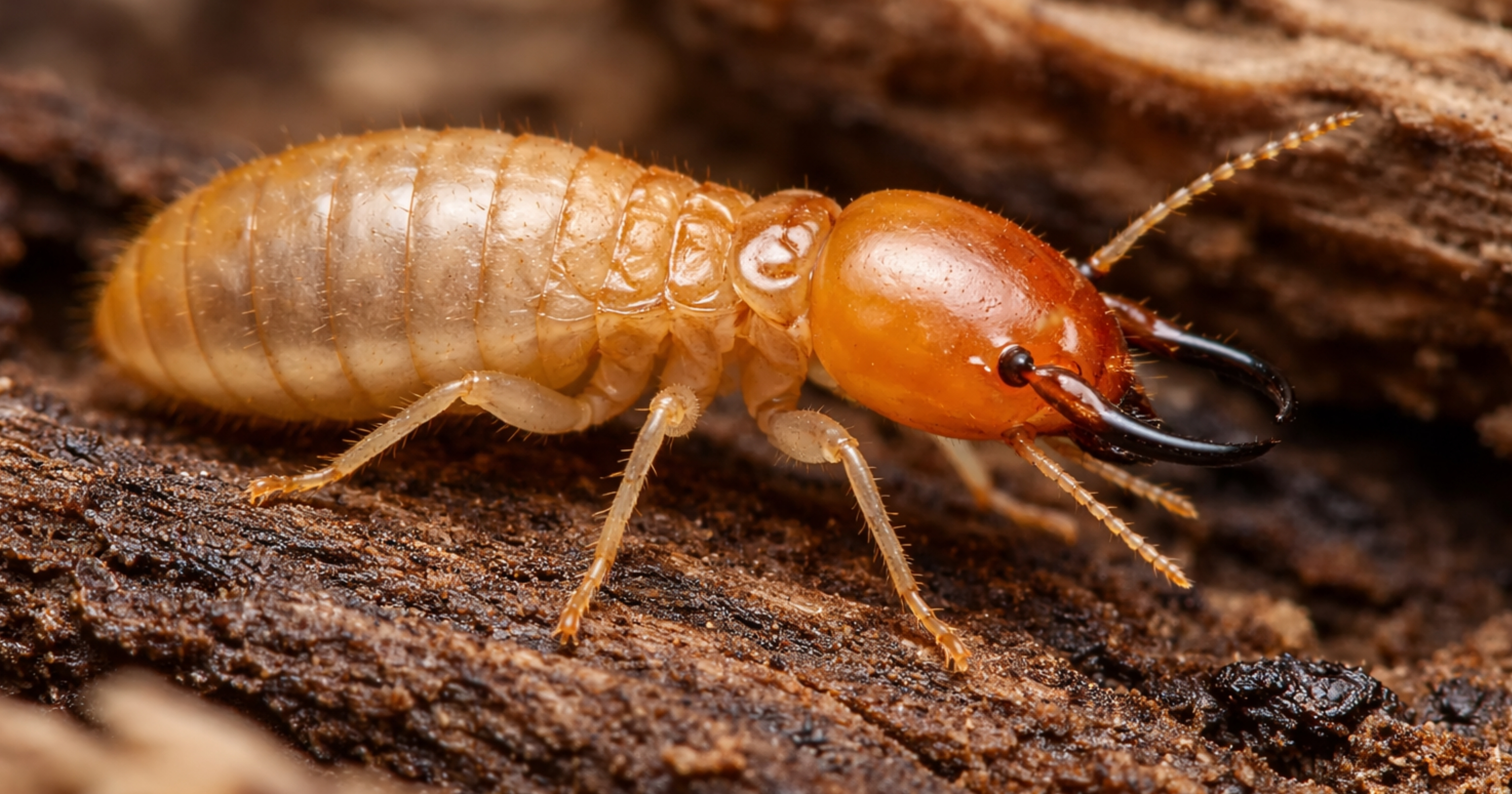 Dampwood termite — identification photo (moist-wood ecology)