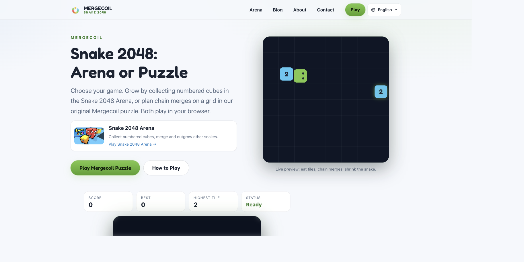 Mergecoil: Snake 2048 screenshot 1