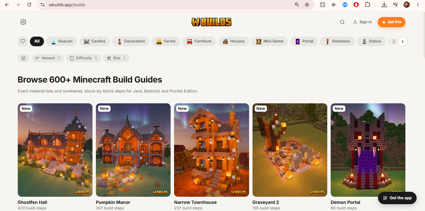 WBuilds – Minecraft Build Ideas screenshot 1
