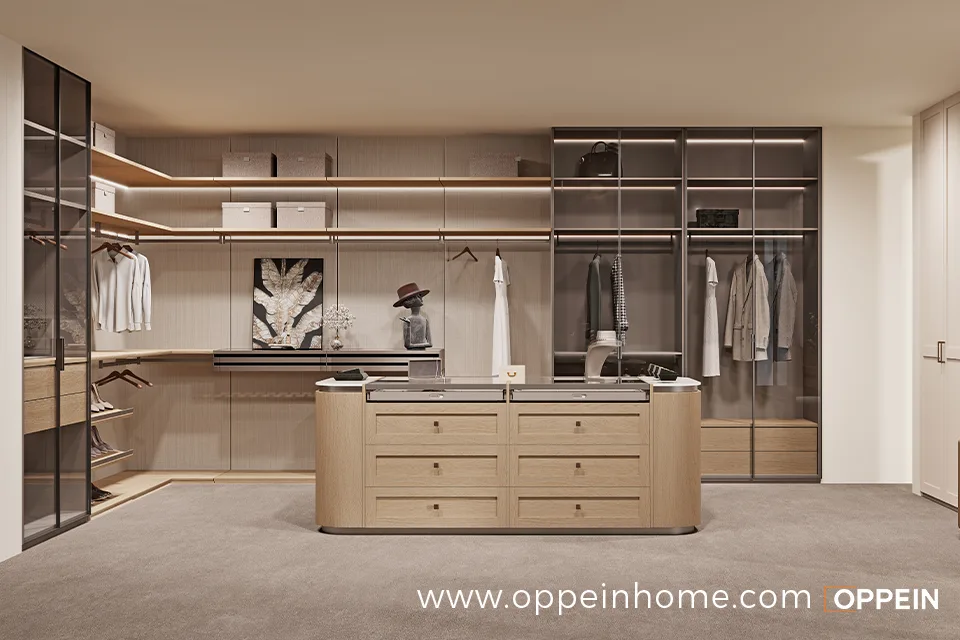 Light Maple & Matte Cream Luxury Custom Closet System - Lumi Haven