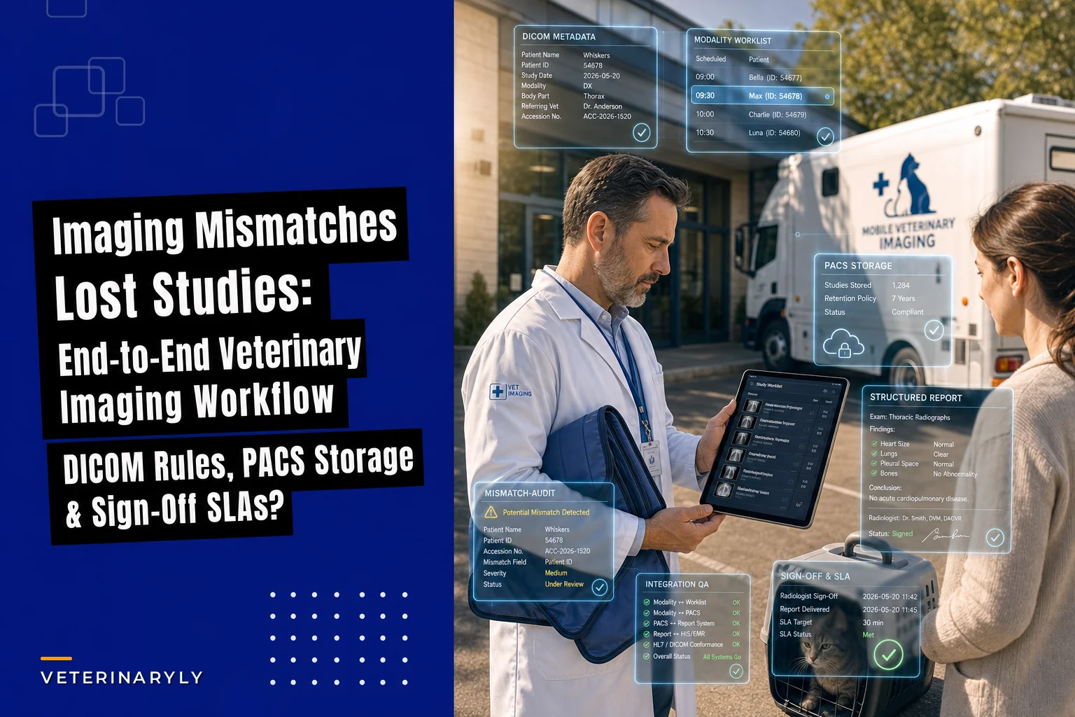 Imaging Mismatches and Lost Studies: An End‑to‑End Veterinary Imaging Workflow (DICOM Rules, Storage, Reporting and Sign‑Off SLAs)