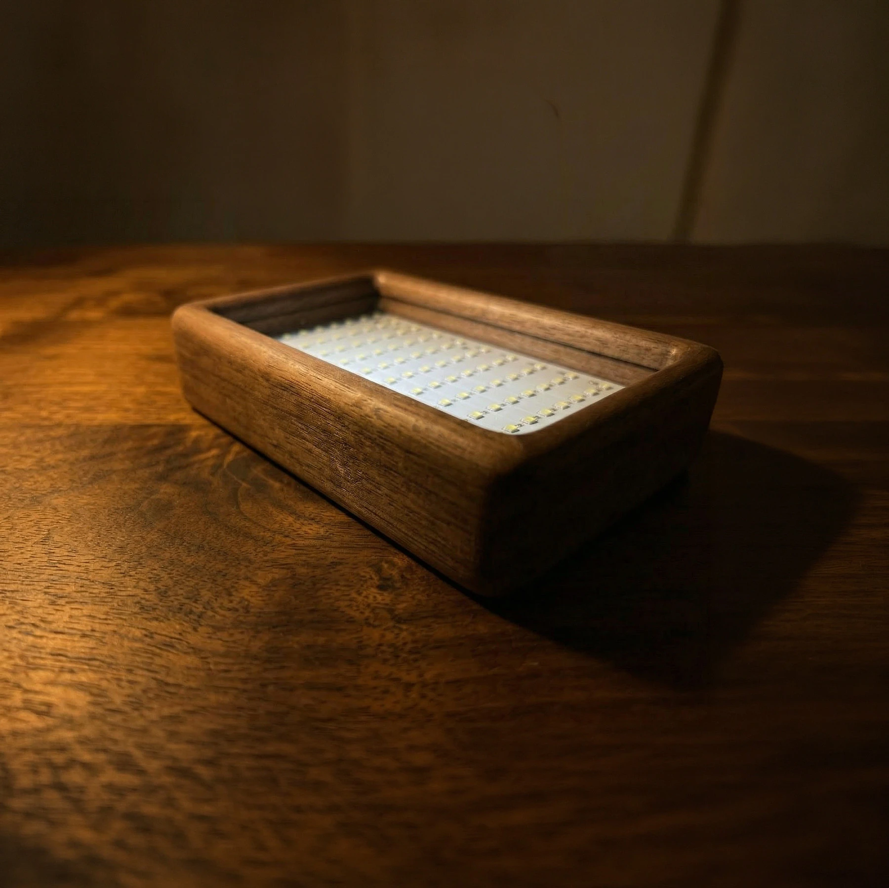 Real wooden frame—lithophane panel and light source built in