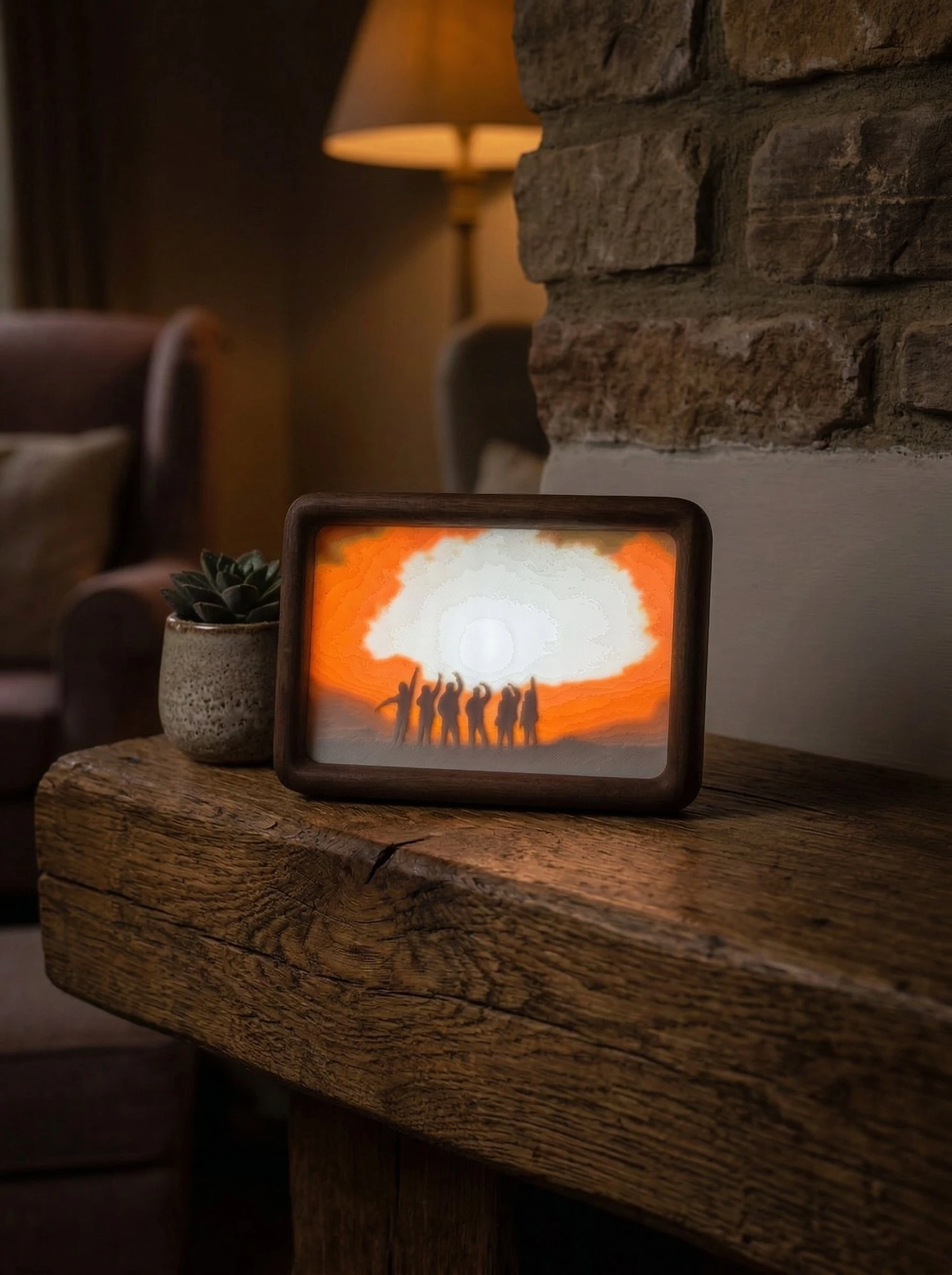 Lithophane lit—backlit, the image reveals
itself