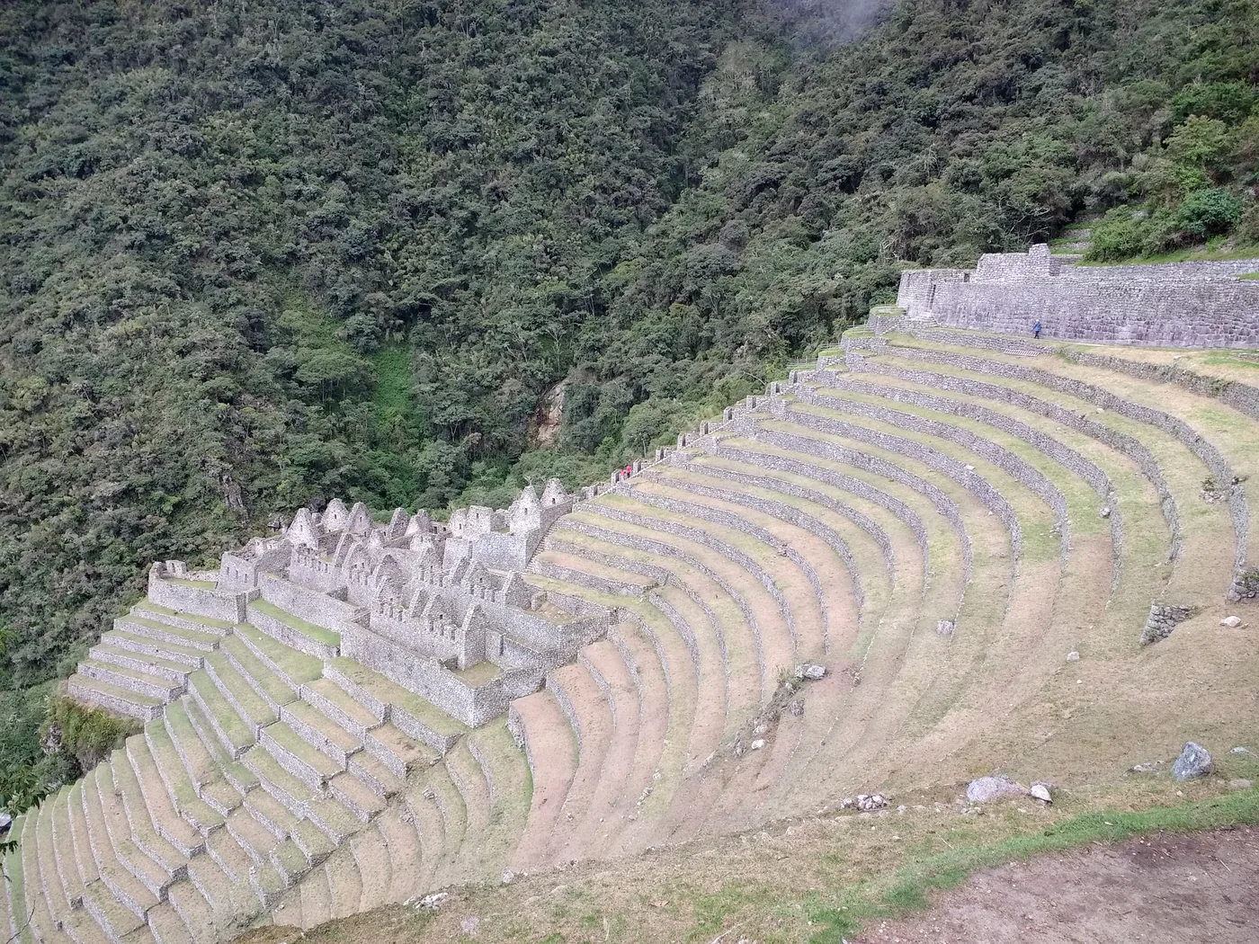 Terraces of the Wiñay Wayna Inca site on the Inca Trail