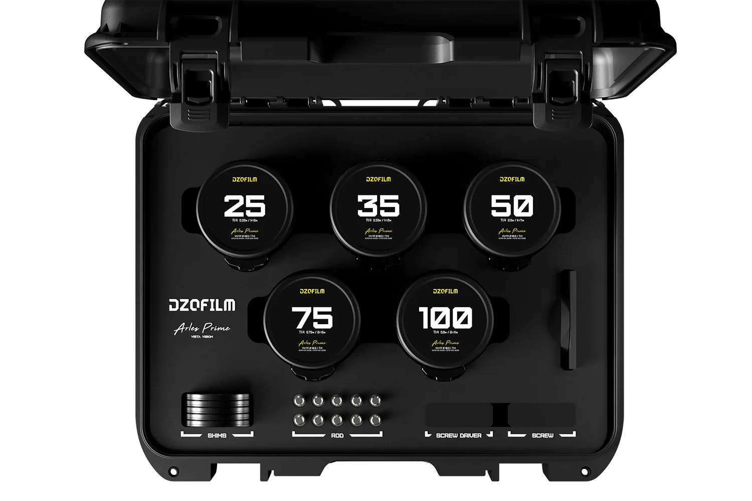 DZOFILM Arles 25/35/50/75/100mm FF/VV Prime Cine Lens Set (PL mount - Feet)