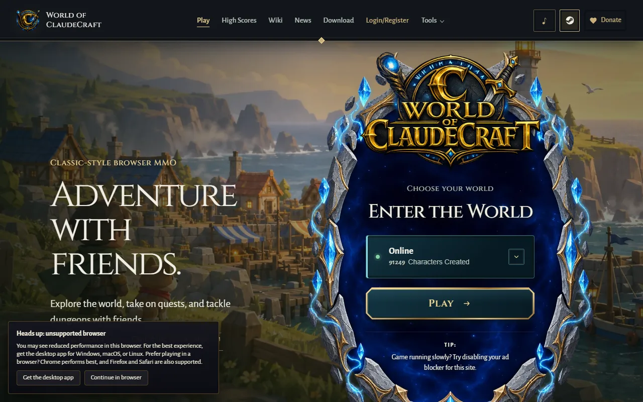 World of ClaudeCraft: zrzut ekranu 1 z 2