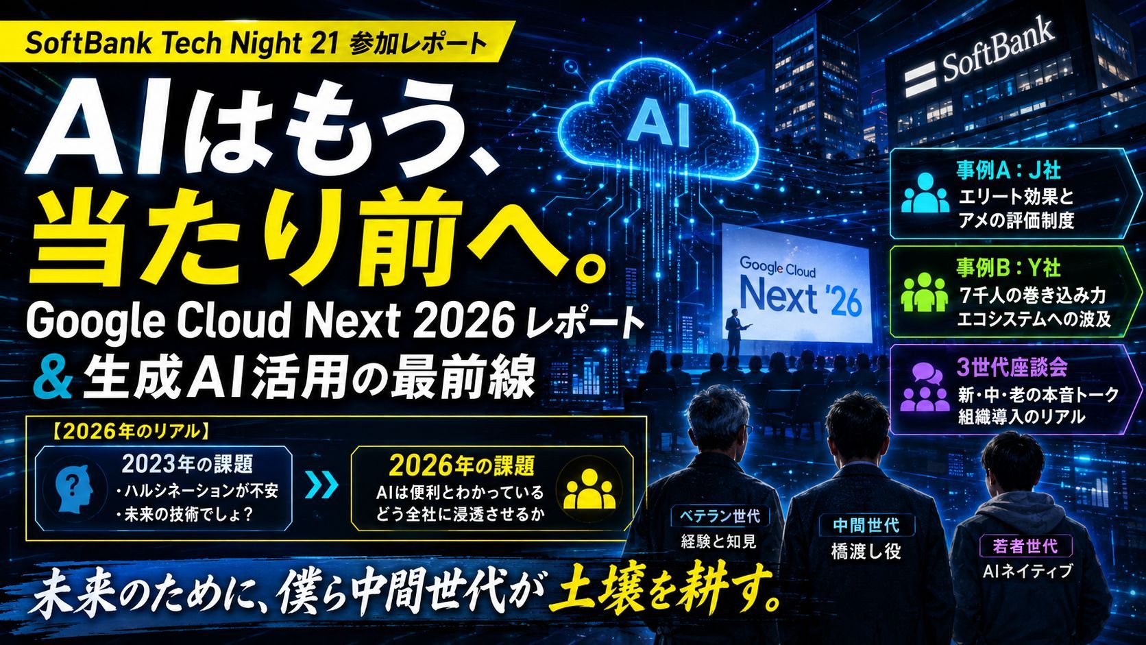 AIの未来は「人」にあり！『AIはもう、当たり前へ。Google Cloud Next 2026 レポート & 生成AI活用の最前線 - SoftBank Tech Night 21』参加感想