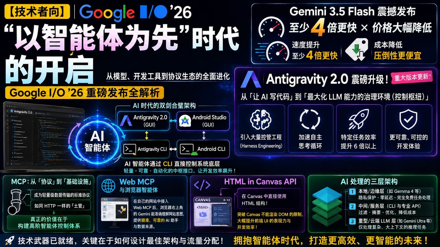 【面向技术人员】“智能体优先（Agent-First）”时代的序幕：Google I/O '26 发布的 Antigravity 与开发平台彻底解析