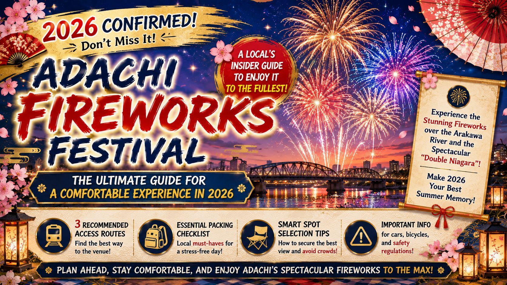 Master Adachi's Fireworks Display Like a Local! 2026 Comfort Spectating Guide