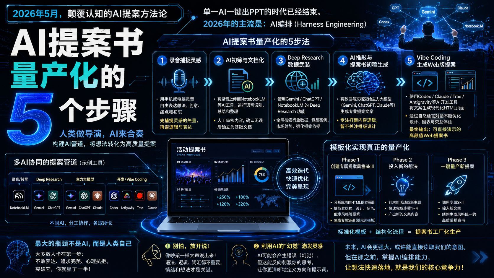 诶？你还不知道怎么用AI写提案书？用2026年5月最新的AI活用法掌握这项能力 —— 运用“线束工程（Harness Engineering）”思维实现提案书批量化生产的5个步骤