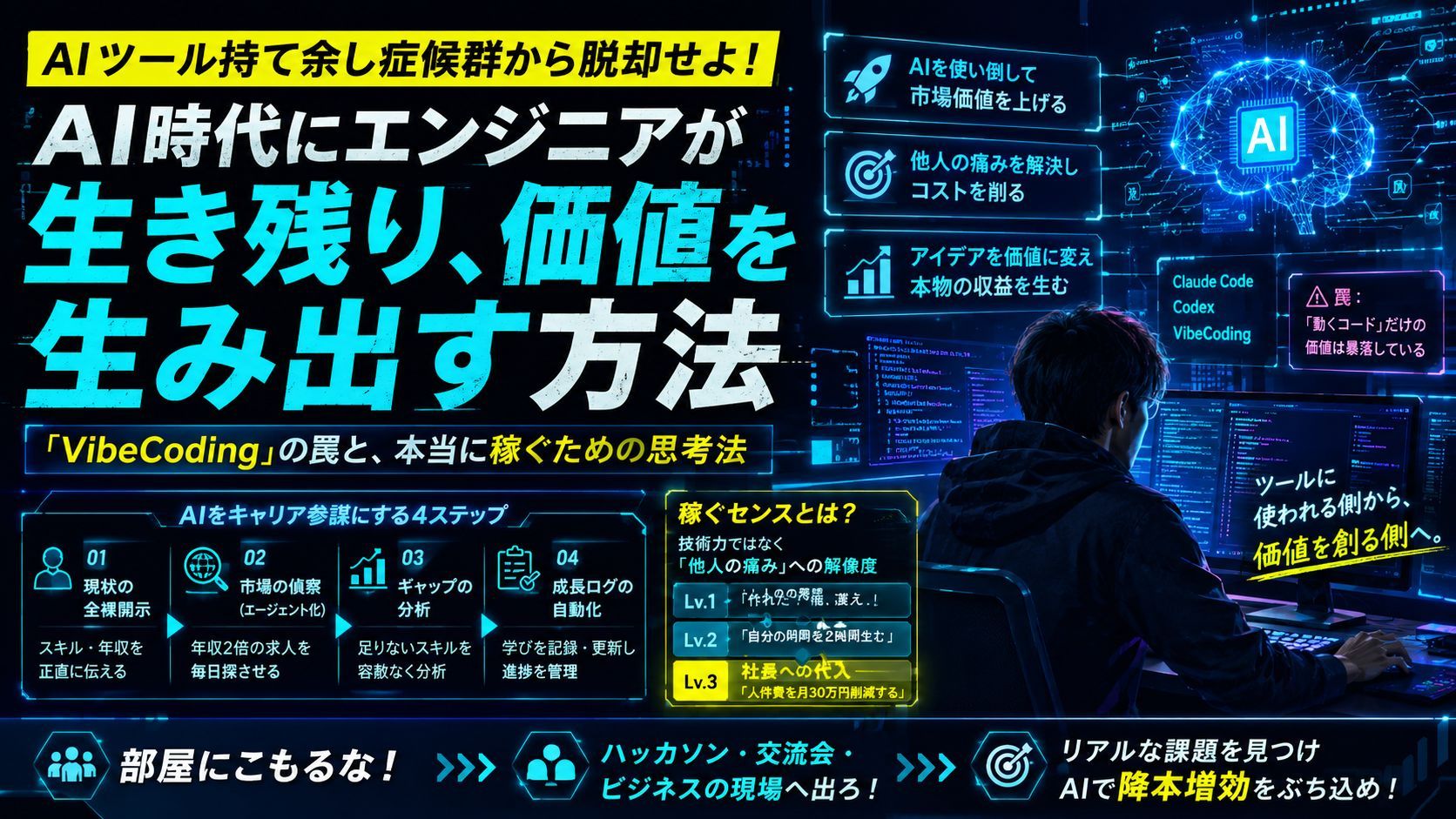 AI時代の不安を払拭する処方箋：ツール習得の強迫観念を捨て、「マネタイズのセンス」を原動力に変える
