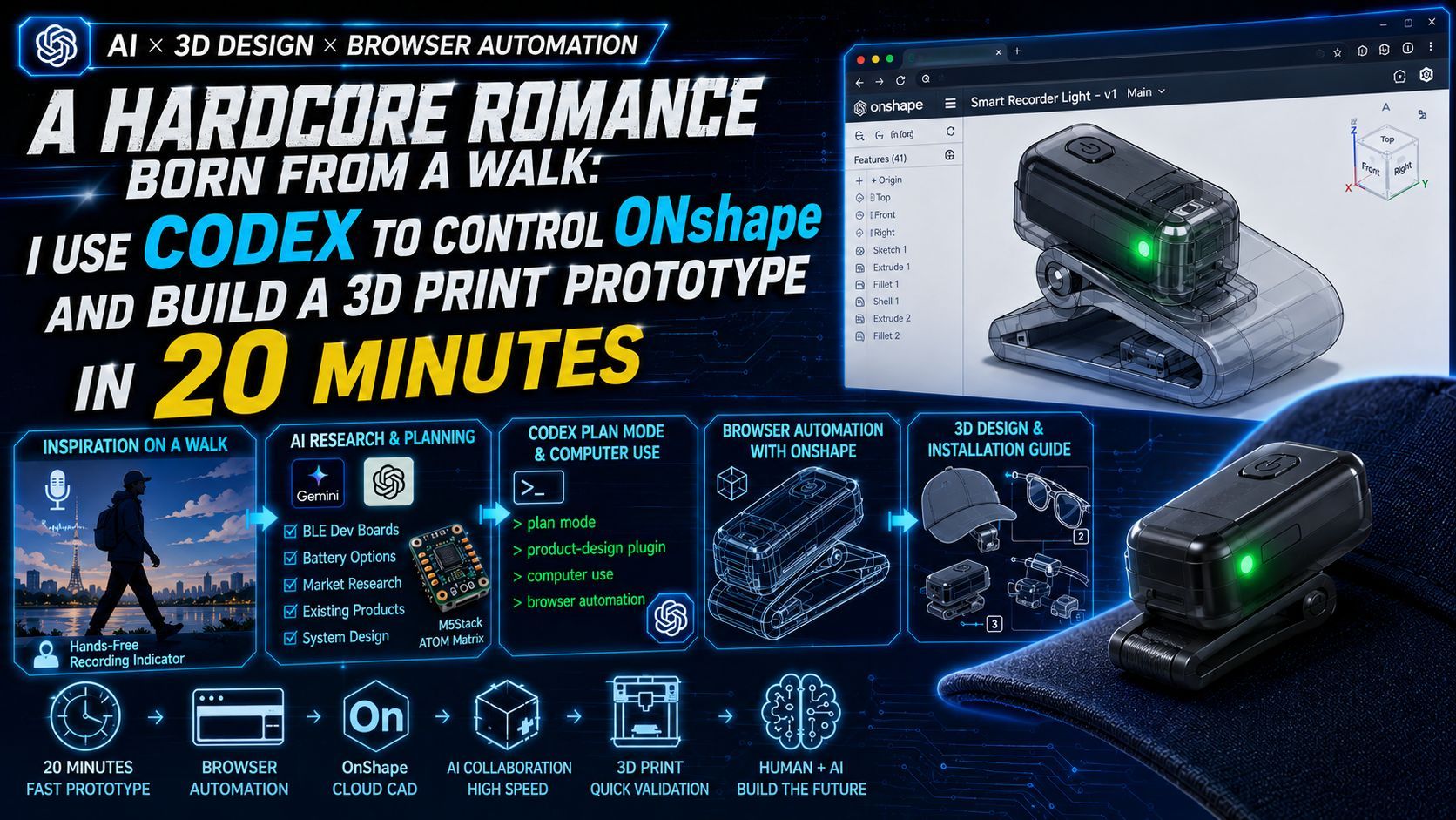 A Hardcore Romance Born on a Stroll: Accelerating IoT Product Development with Codex and Computer Use — A Validation of AI-Driven Prototyping