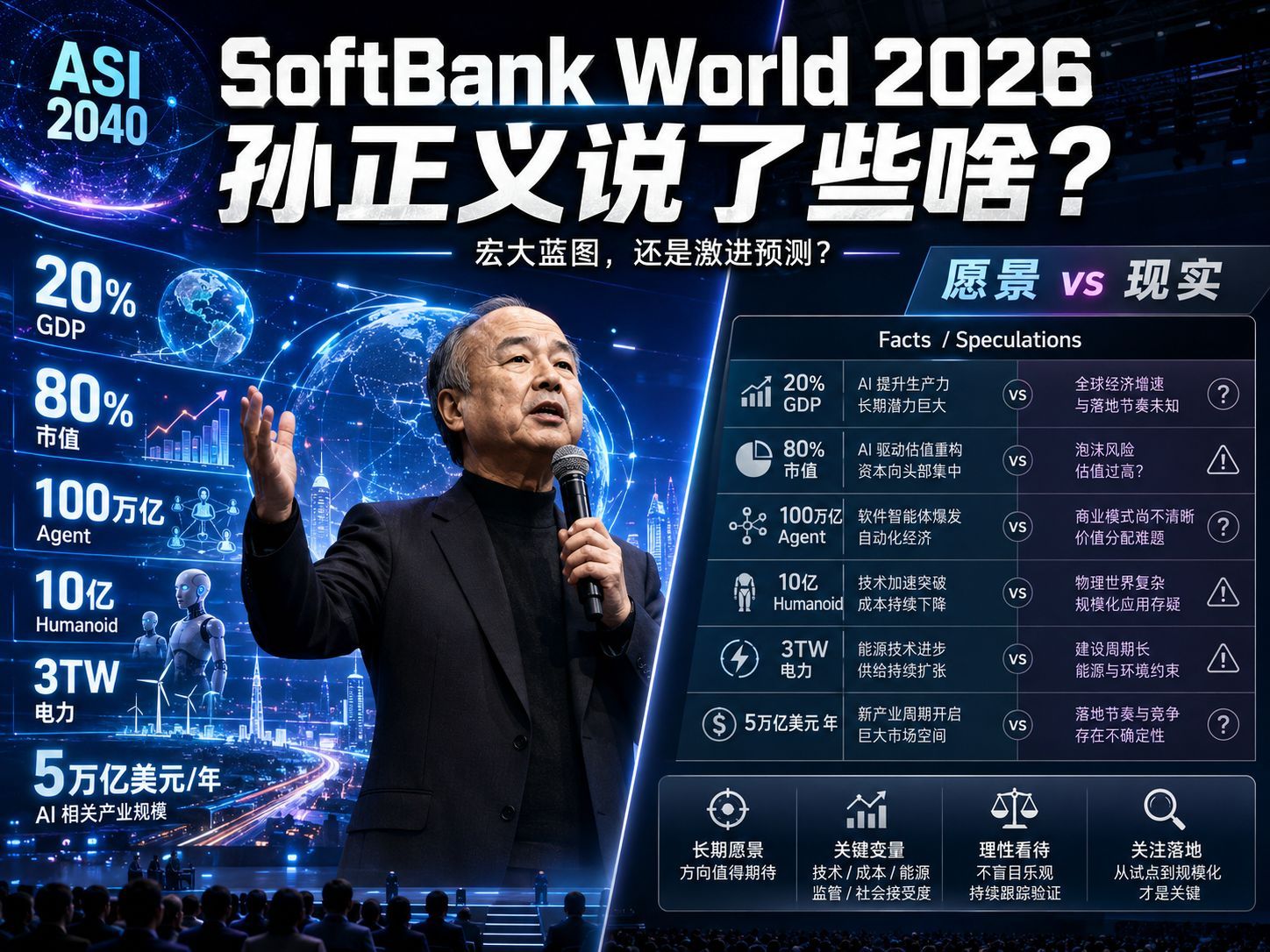 SoftBank World 2026：孙正义描绘的2040年ASI时代蓝图与现实阻碍冷静分析