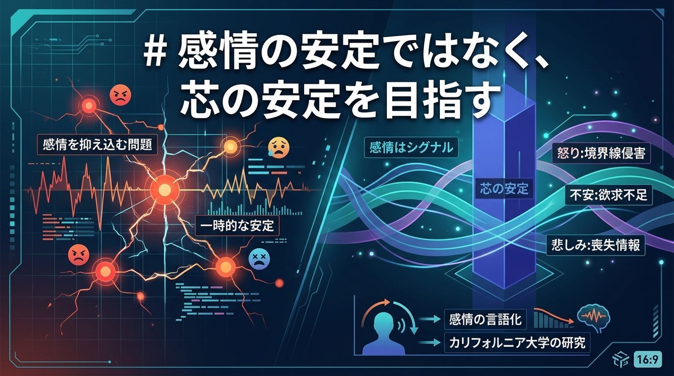 感情を安定させるのではなく、芯を安定させる — 心理学40年が語る感情の扱い方