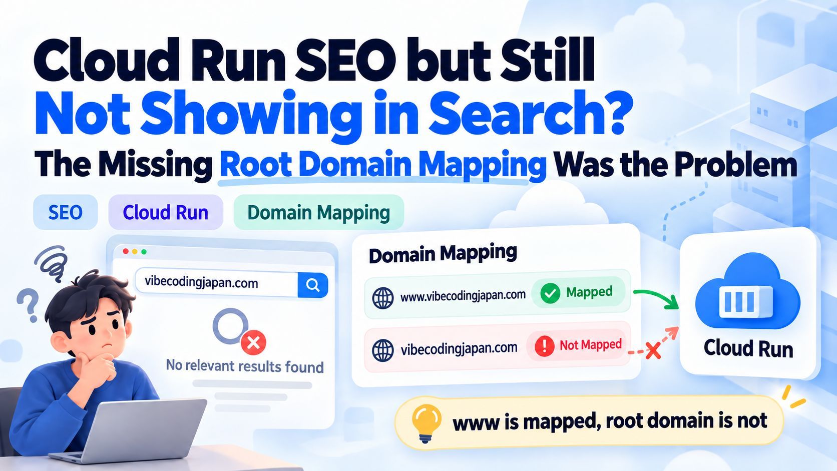 Your Cloud Run Site Still Won't Show Up on Google? The Apex Domain Mapping I Missed