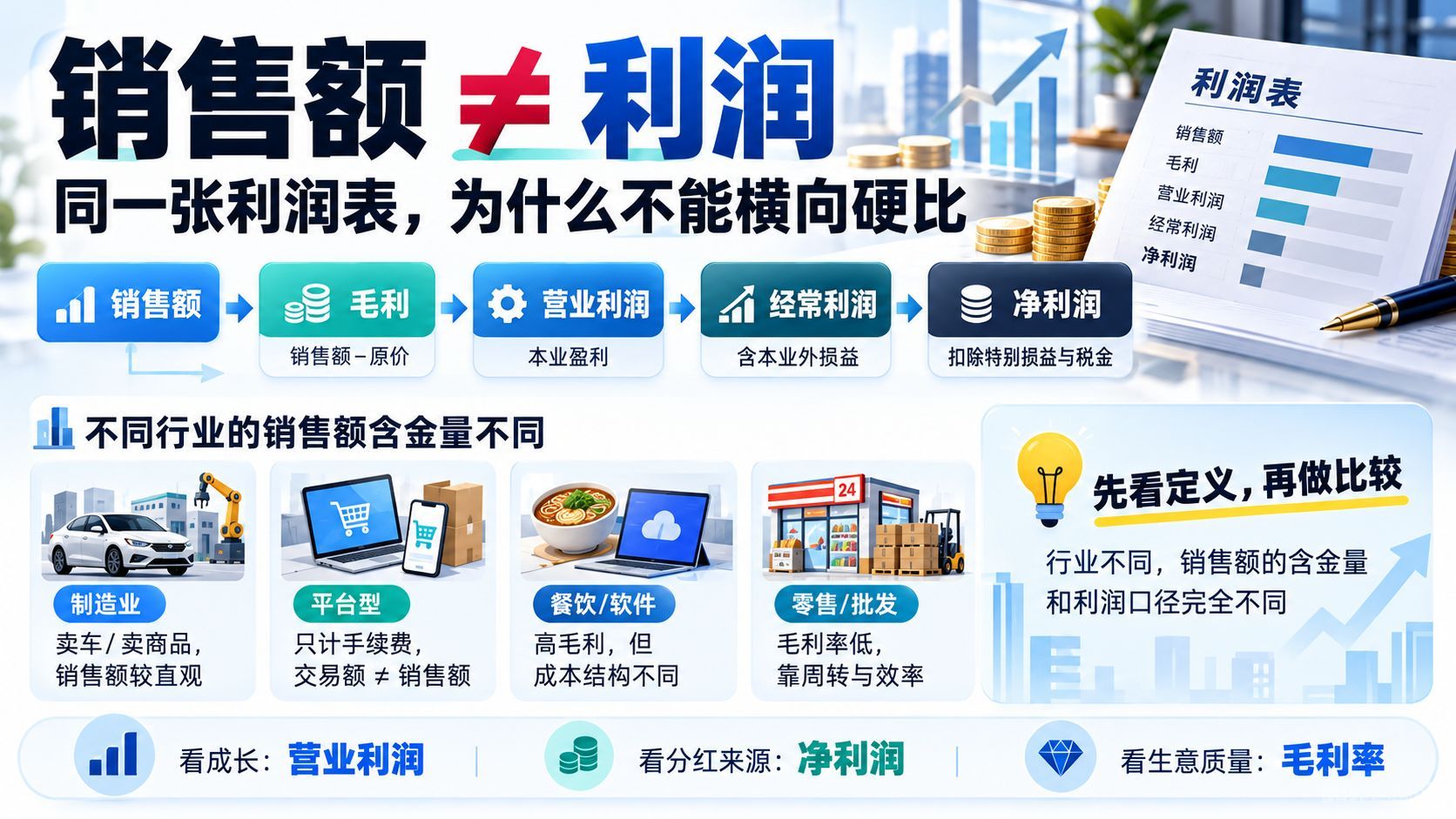 看懂销售额与利润:同一张利润表,为什么不能横向硬比