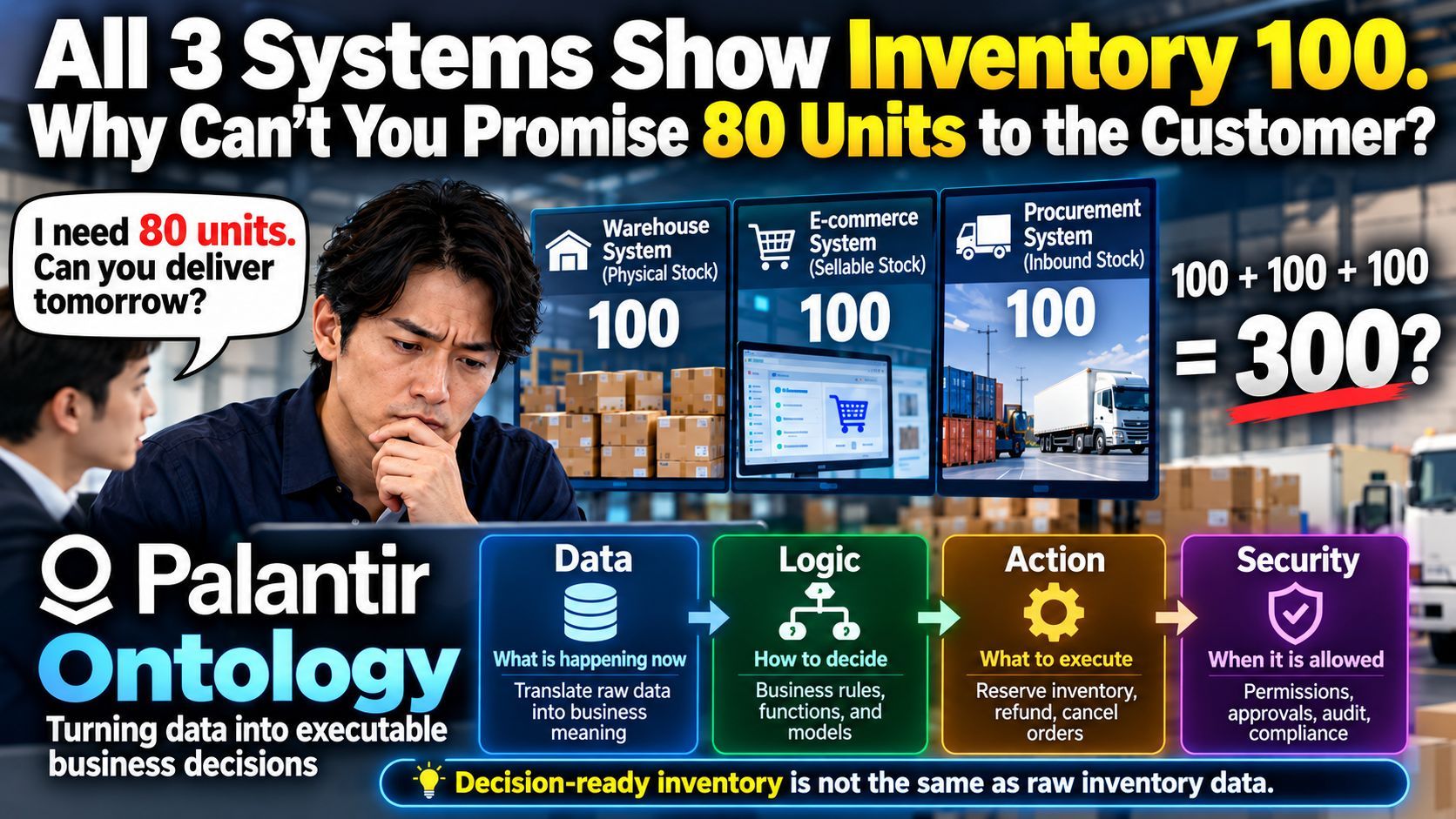 Three Systems All Show 100 in Stock. So Why Can't You Promise the Customer 80?