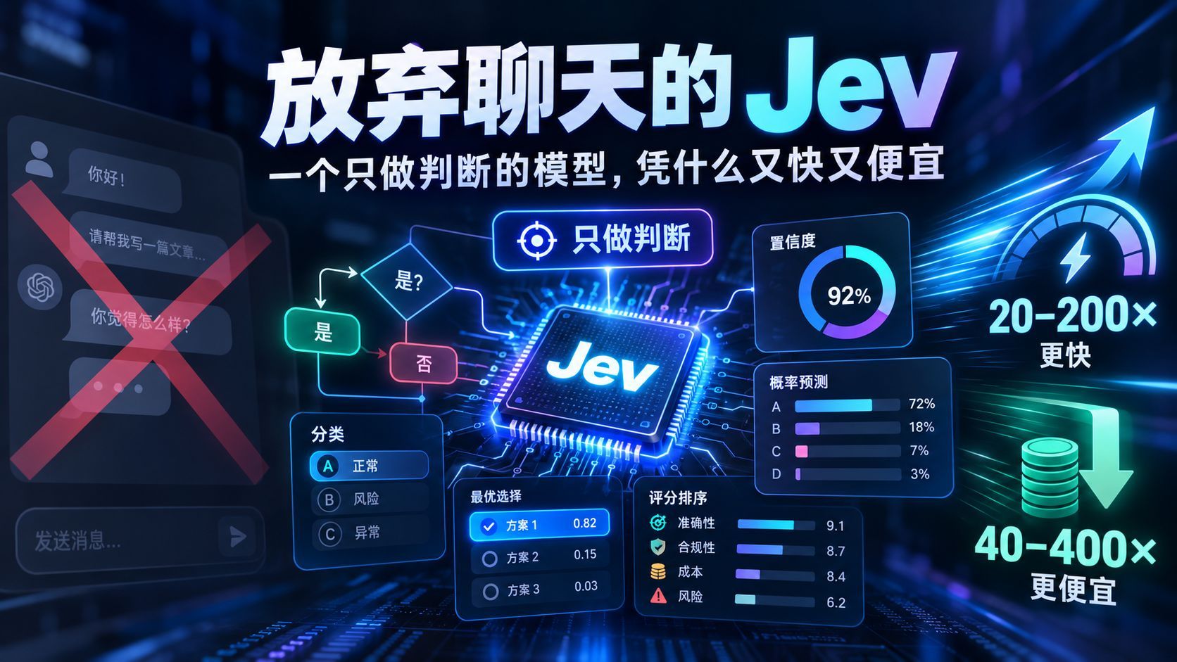 放弃聊天的 Jev：一个只做判断的模型，凭什么又快又便宜