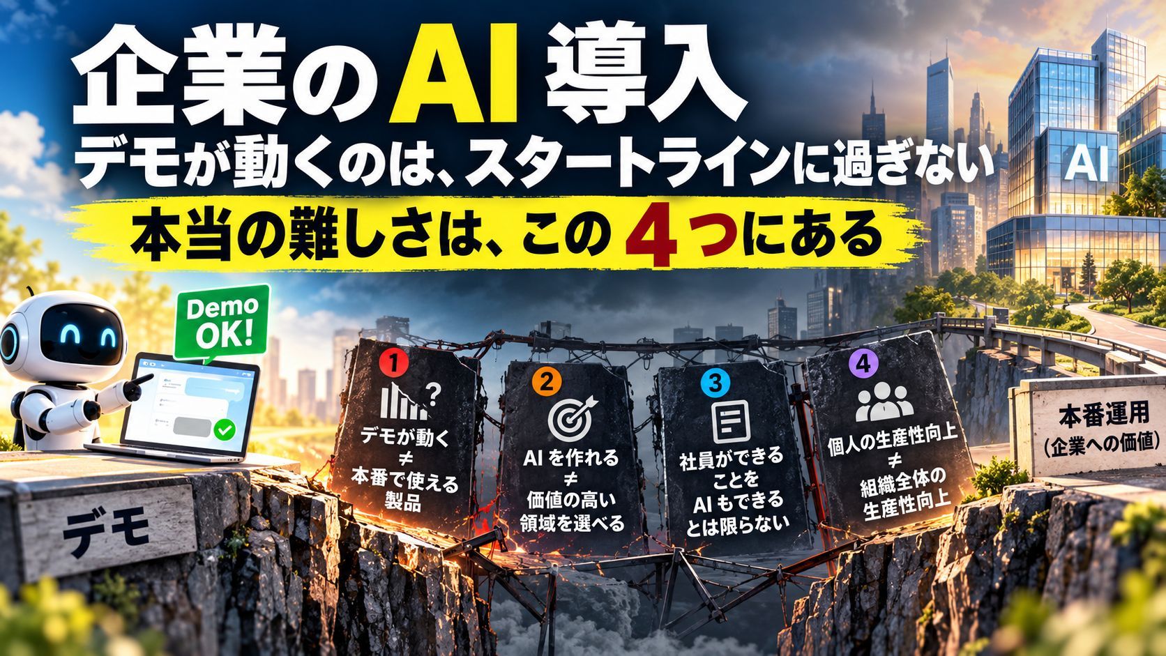 企業AI導入の難所——デモが動いても製品にはならない4つの理由