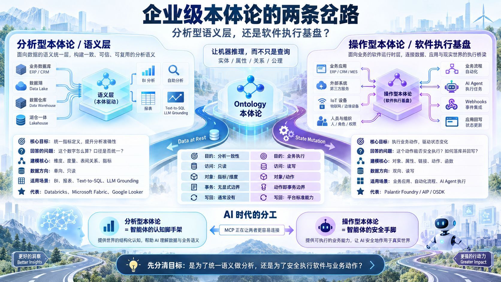 企业级本体论的两条岔路:分析型语义层,还是软件执行基盘