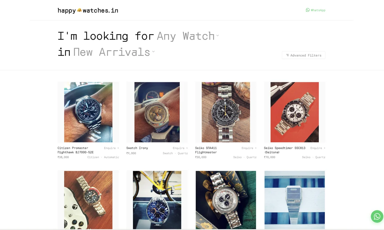 HappyWatches, a vibe-coded project by ProbG